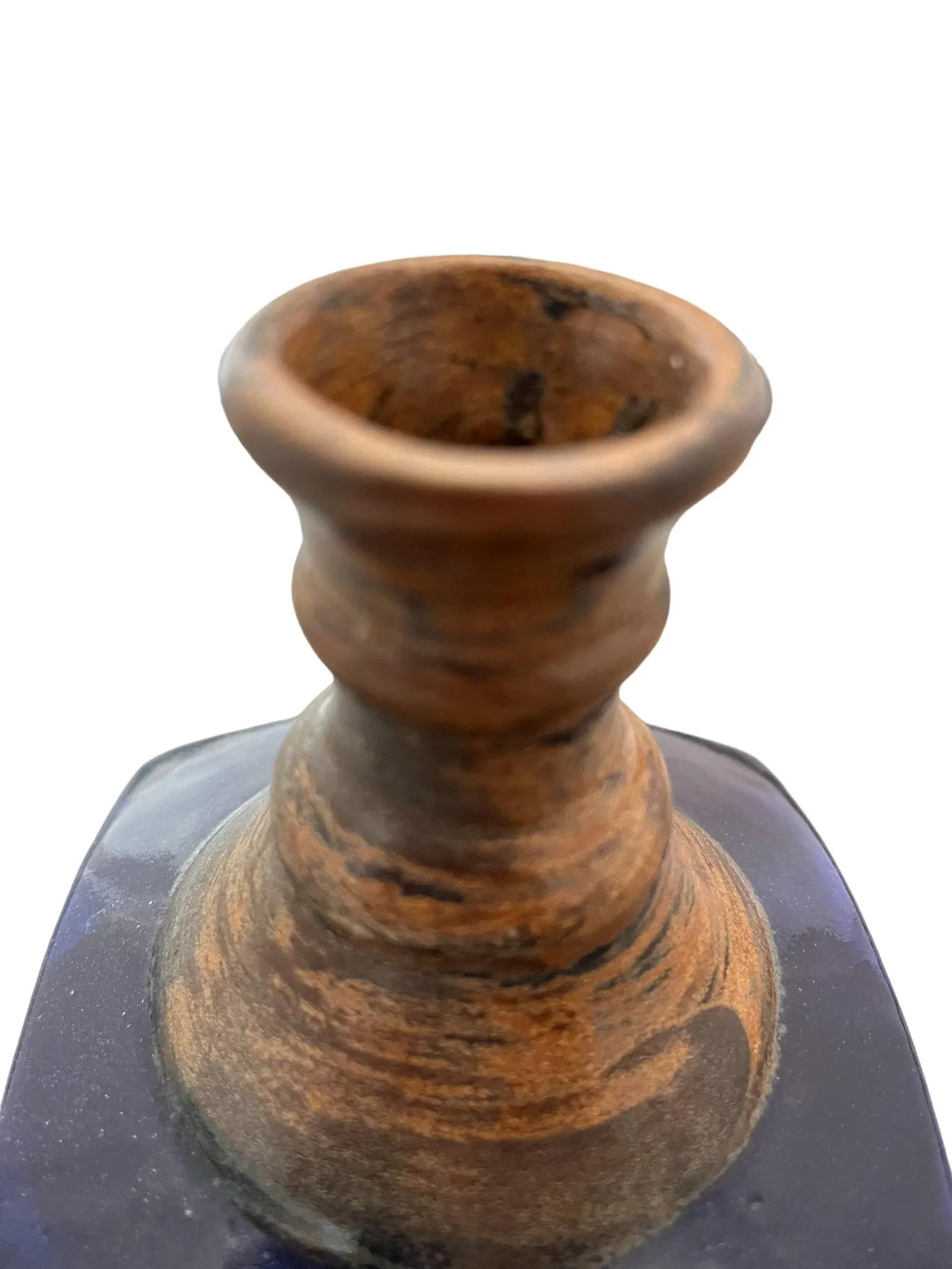 1970s Vintage Ken Edward's Tonala Hand Painted Vase / Bottle - 4