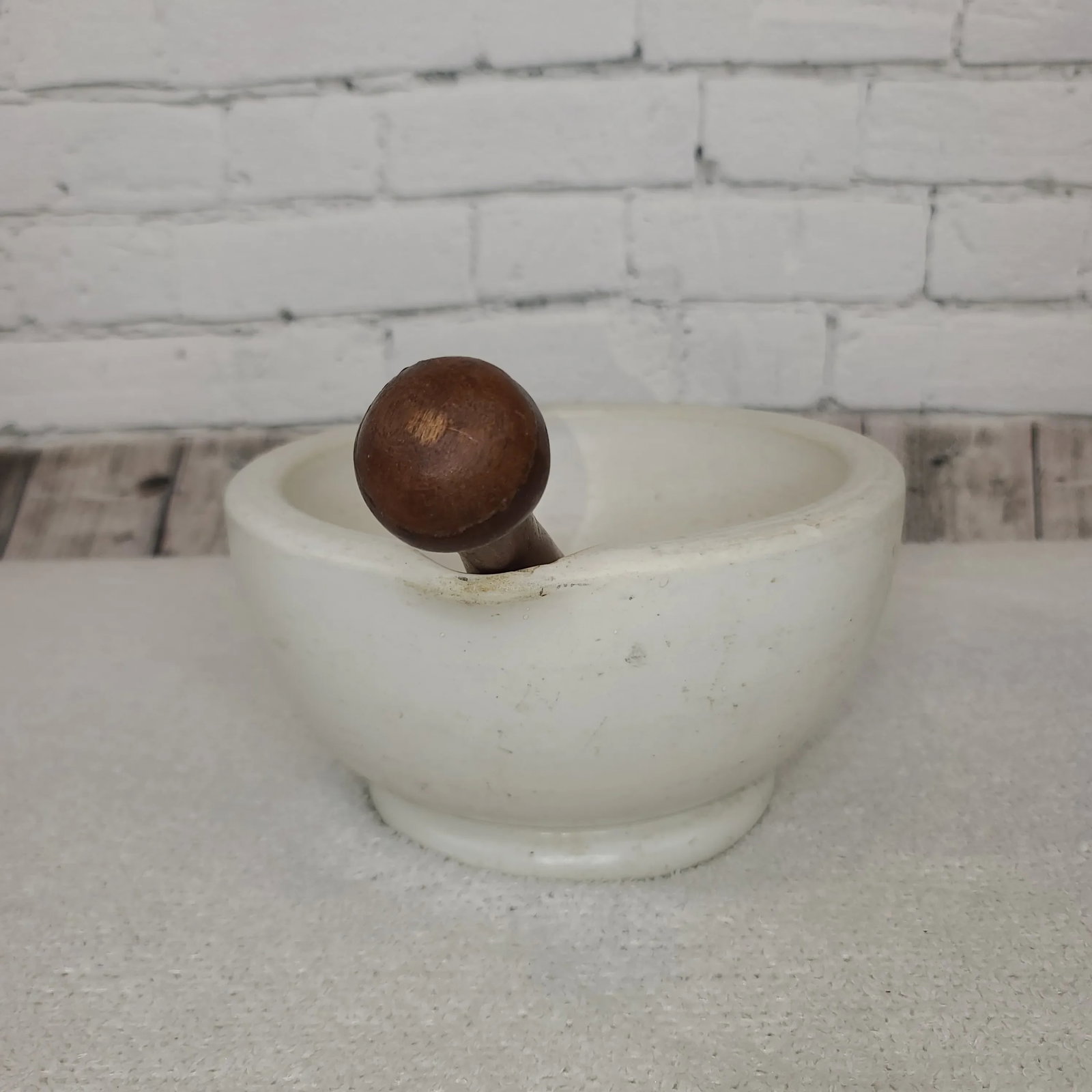 Antique English Ceramic Mortar and Pestle - 2 Pieces - 4