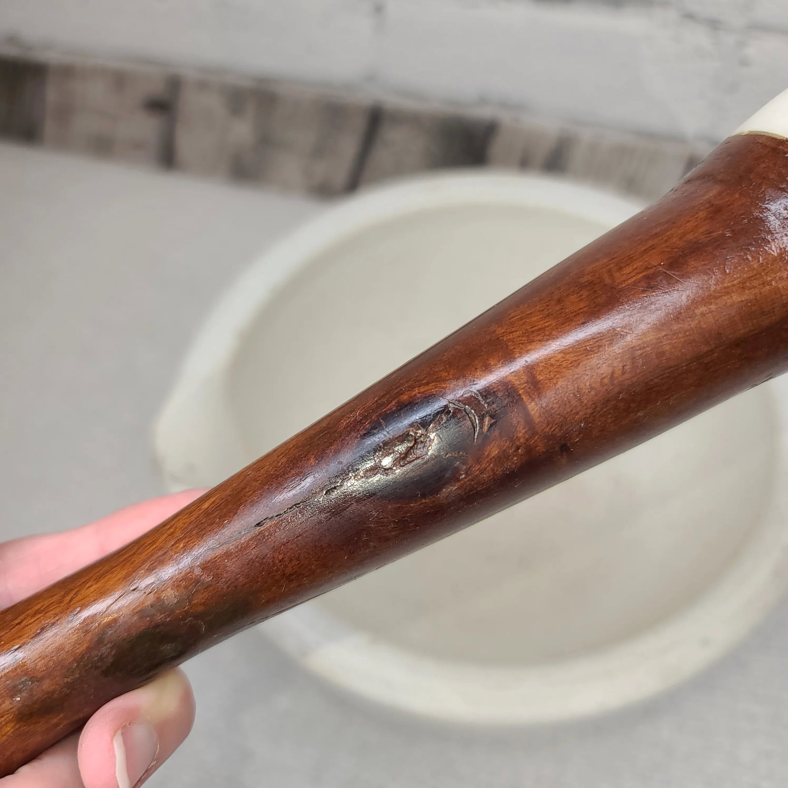 Antique English Ceramic Mortar and Pestle - 2 Pieces - 8