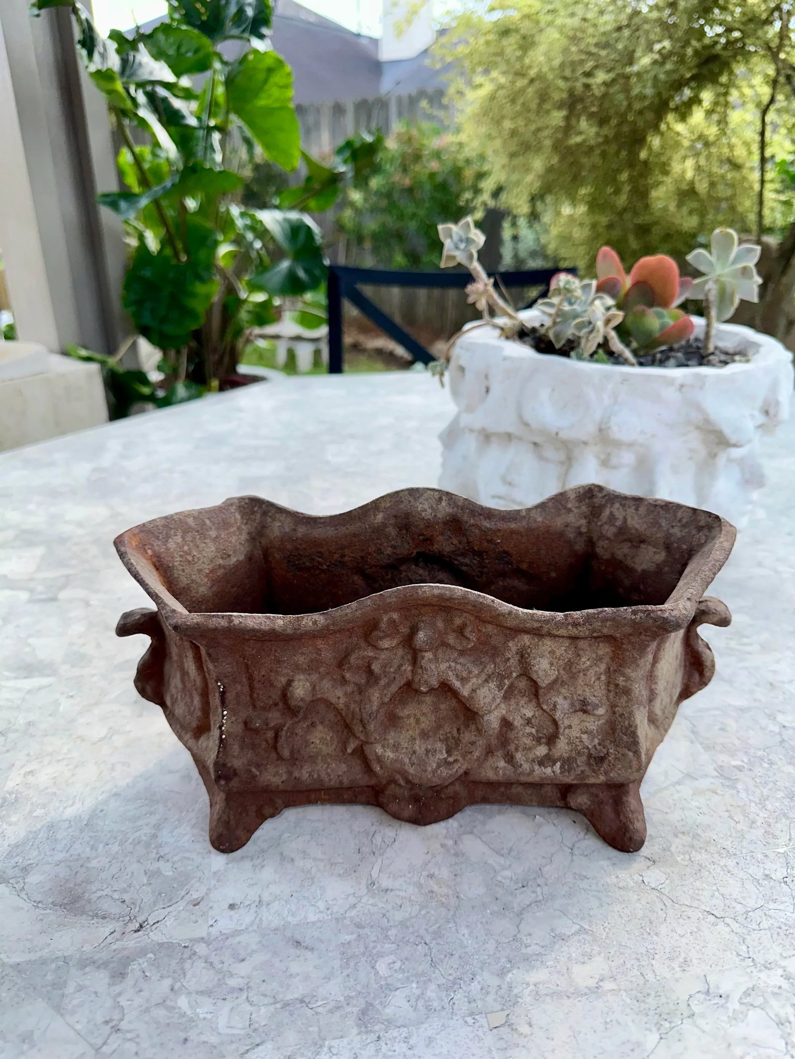 19th Century French Victorian Cast Iron Footed Jardiniere Cachepot - 2