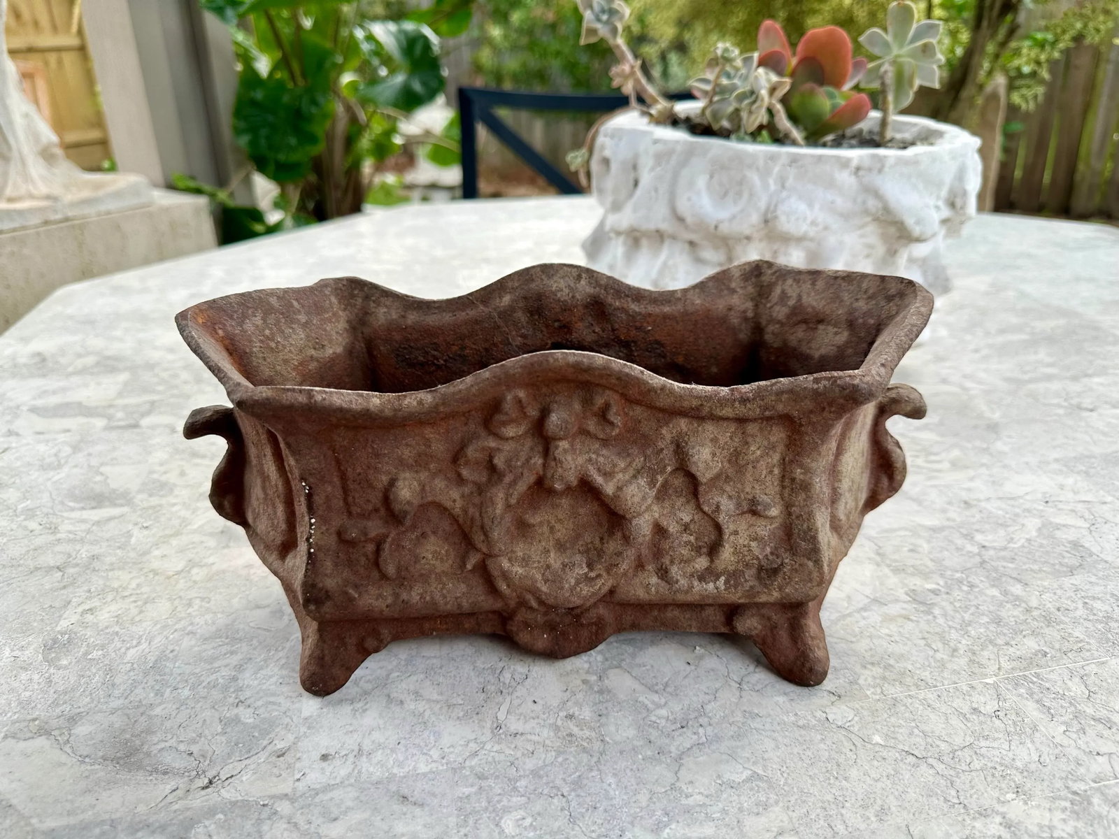 19th Century French Victorian Cast Iron Footed Jardiniere Cachepot - 6