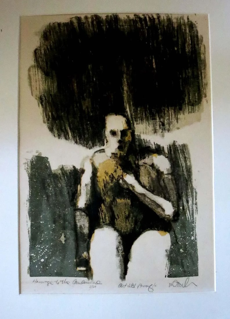 1960s Vintage Ben Mahmoud Original Signed Lithograph Print - 6