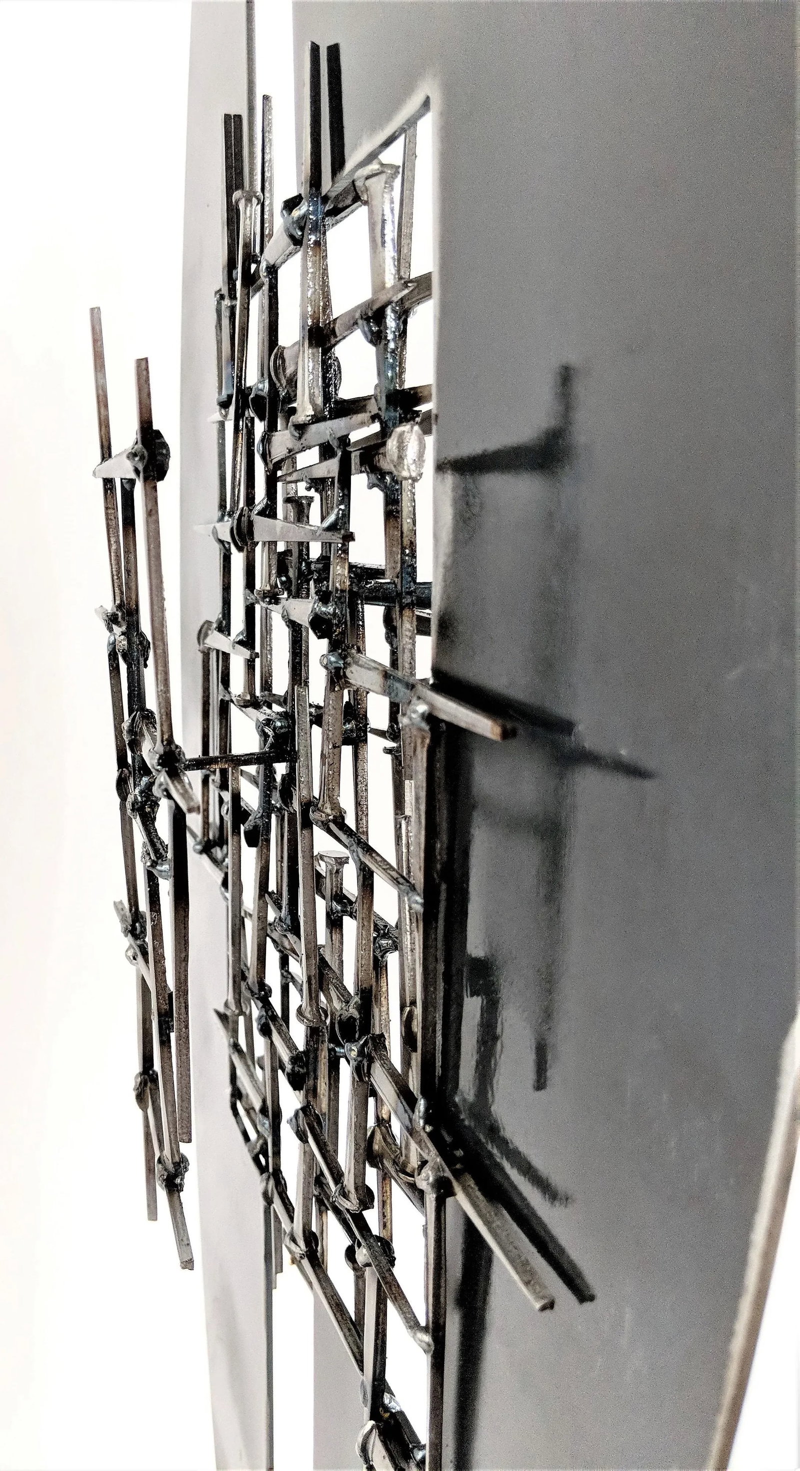 Abstract Modernist Steel and Mason Nail Sculpture - 12