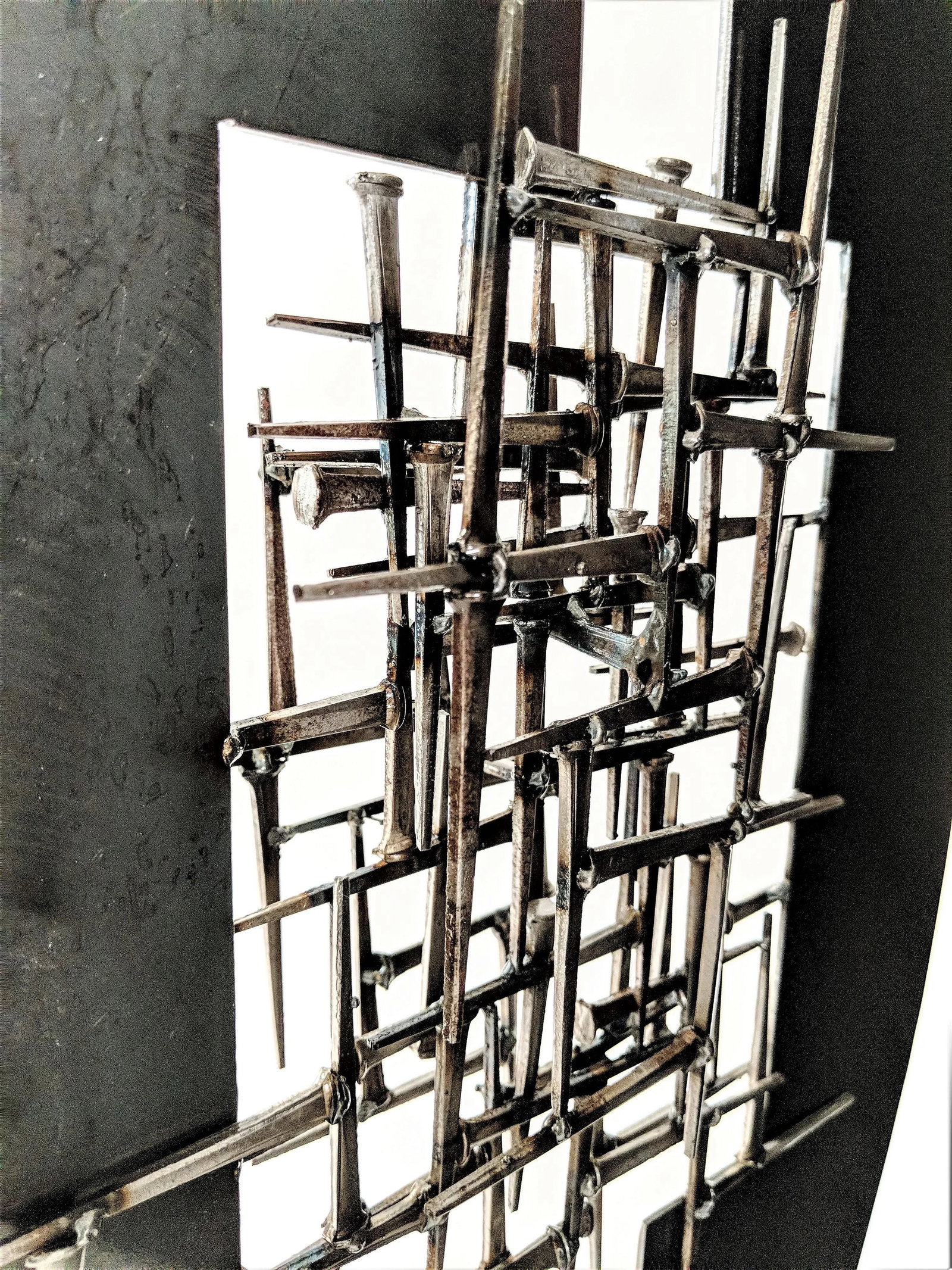Abstract Modernist Steel and Mason Nail Sculpture - 8