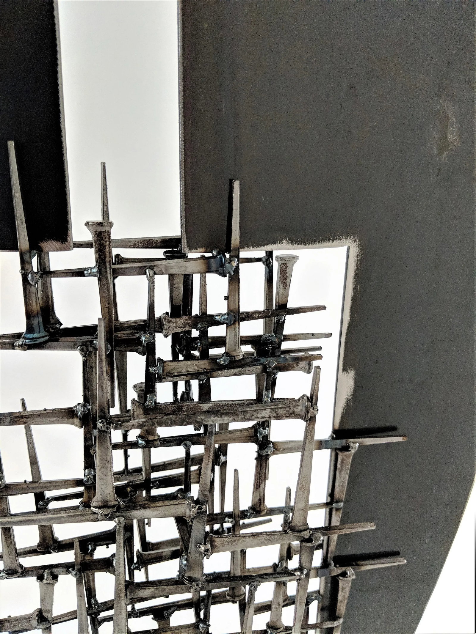 Abstract Modernist Steel and Mason Nail Sculpture - 9