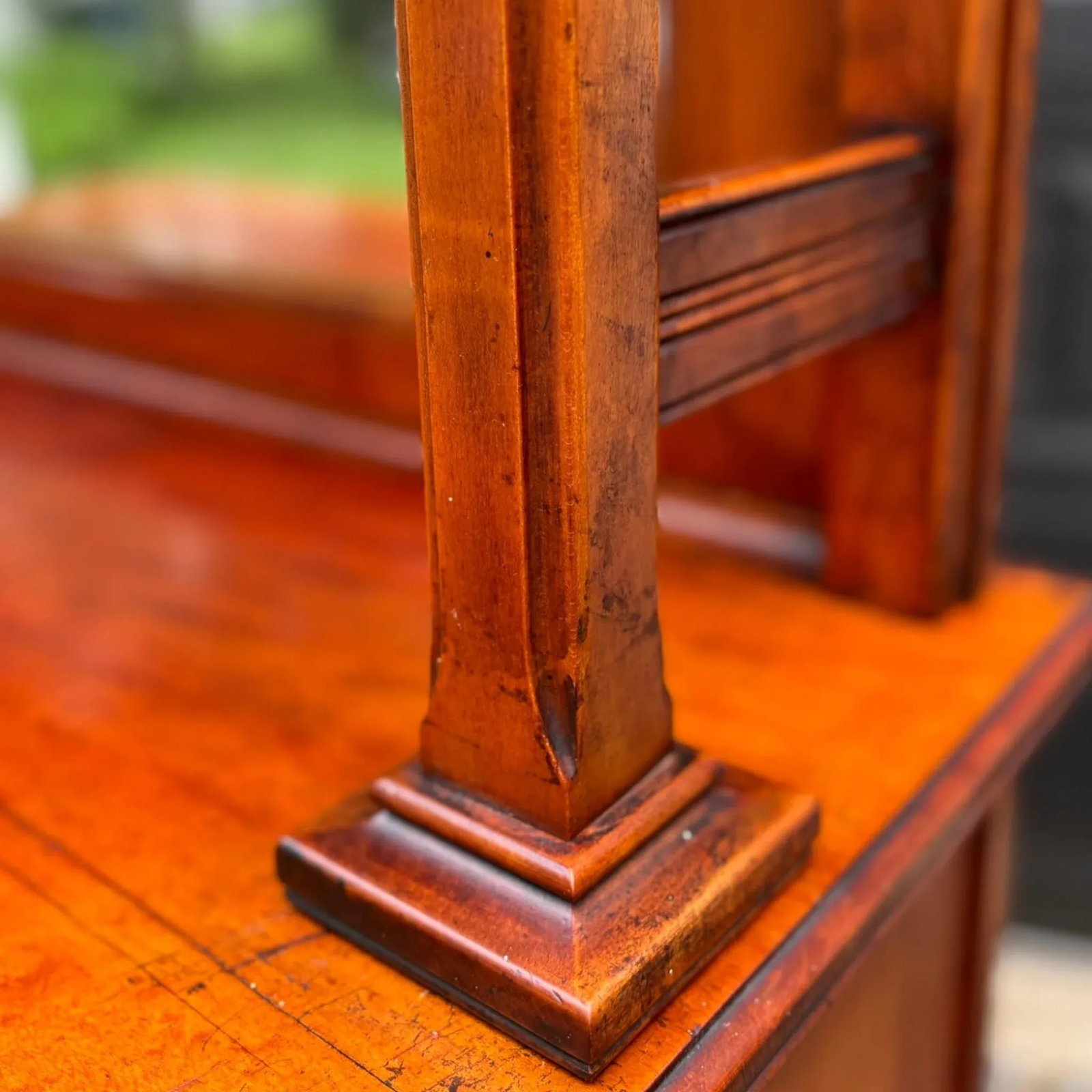 Antique Arts and Crafts Style Mirror Back Server - 5