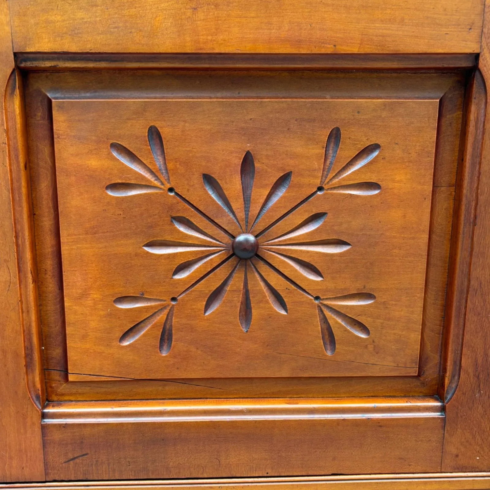 Antique Arts and Crafts Style Mirror Back Server - 7