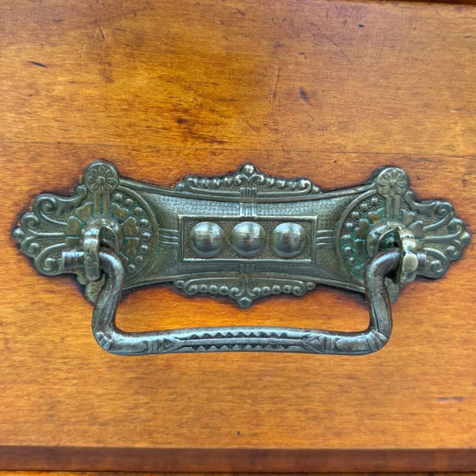 Antique Arts and Crafts Style Mirror Back Server - 8
