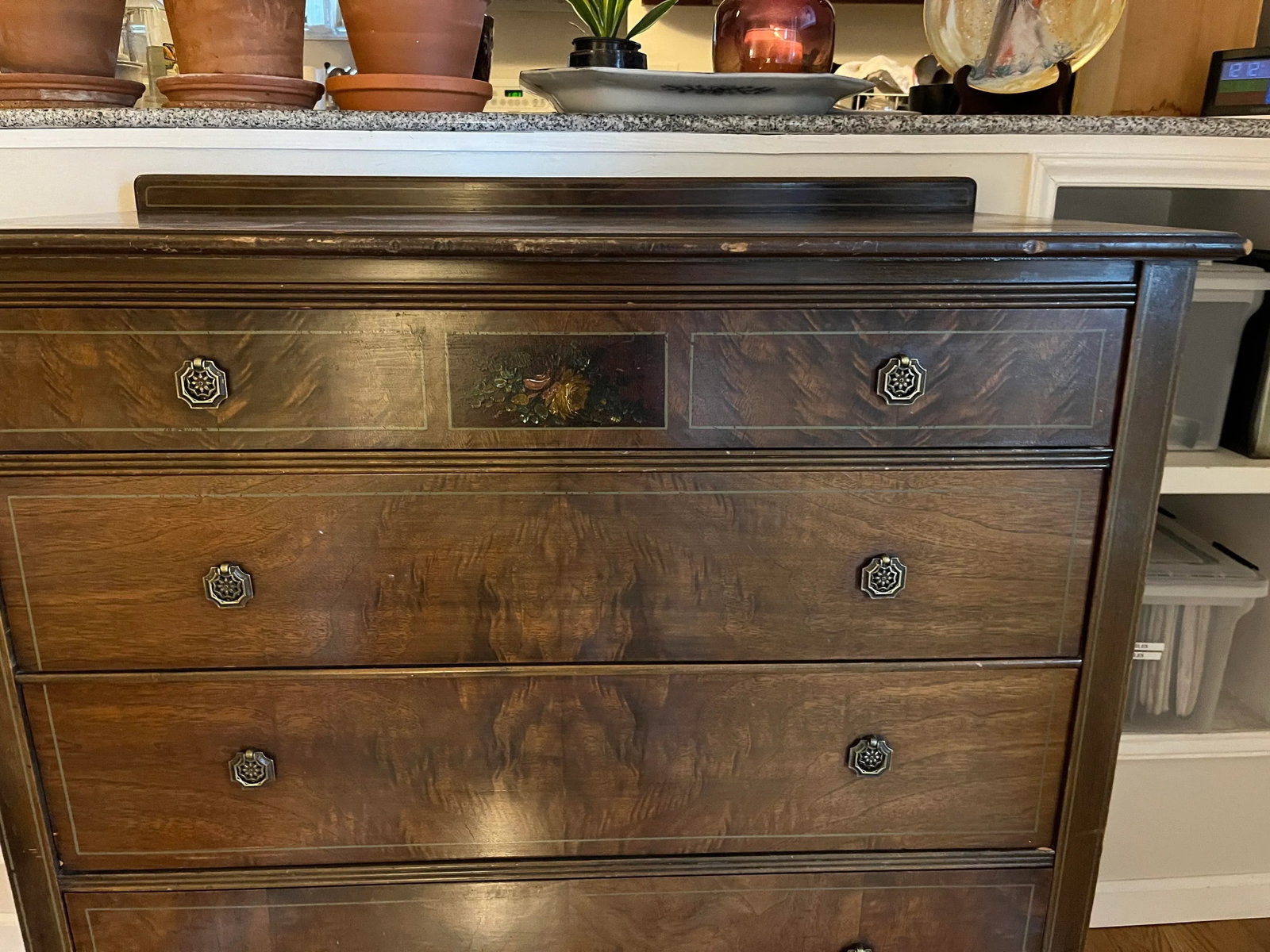 Antique Mahogany 4 Drawer Dresser With Casters. By Charles R Sligh - 2