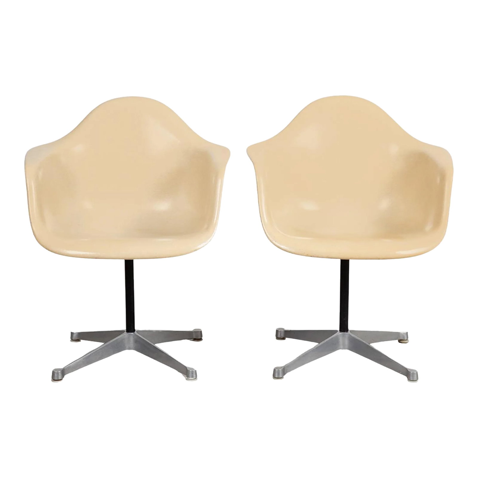 1980s Pair Bucket Fiberglass Swivel Chairs Charles Eames for Herman Miller (1 of 10)