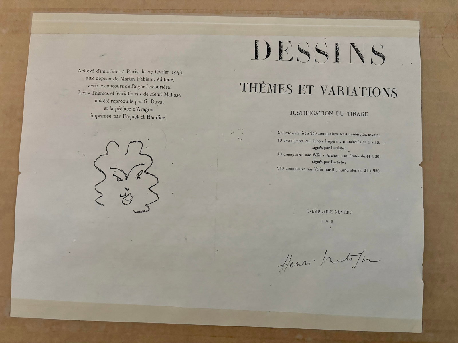 1941 Themes Et Variations Signed, Numbered, Matted, Framed Lithograph by Henri Matisse Still Life 2 - 5