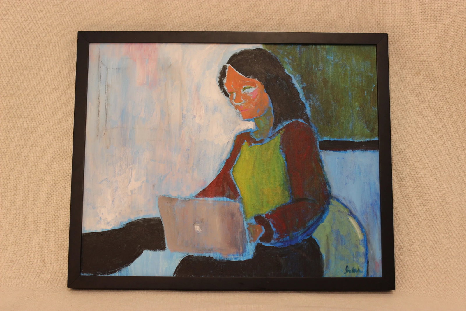 Original Abstract Oil Painting of a Woman, Signed by Artist - 3