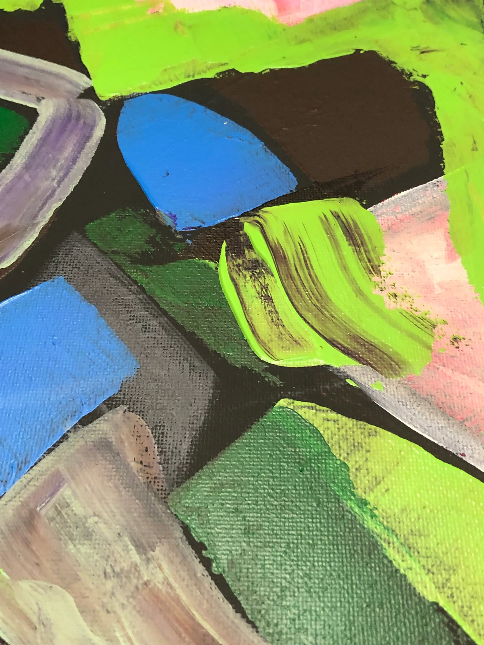 Contemporary Abstract Painting in Greens by Cassandra Auker, Acrylic on Stretched Canvas - 5