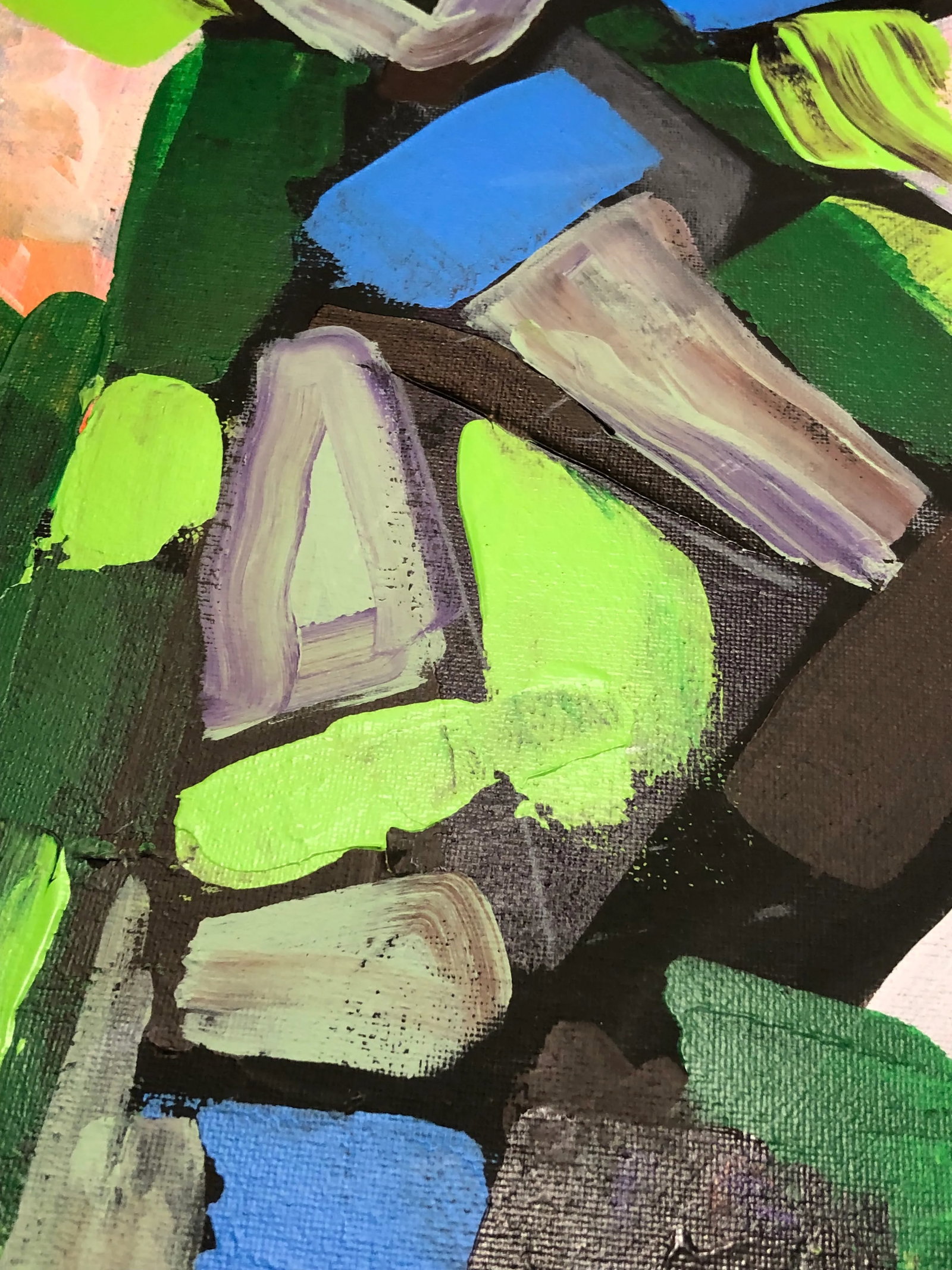 Contemporary Abstract Painting in Greens by Cassandra Auker, Acrylic on Stretched Canvas - 6