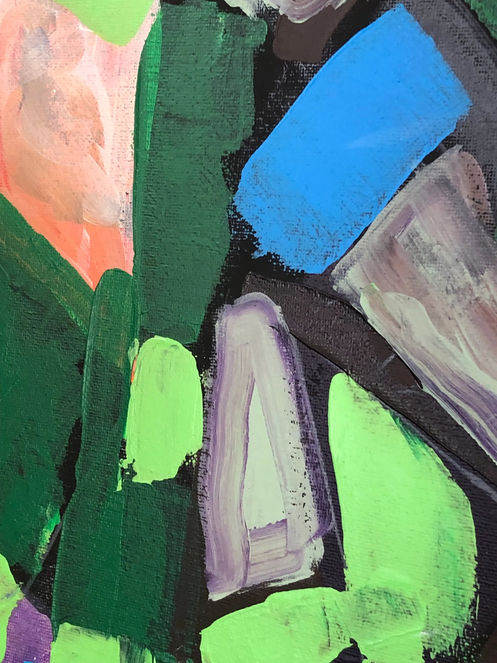 Contemporary Abstract Painting in Greens by Cassandra Auker, Acrylic on Stretched Canvas - 8