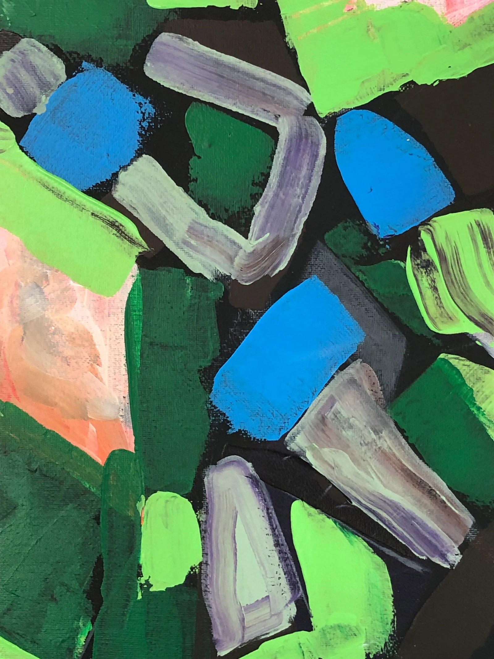 Contemporary Abstract Painting in Greens by Cassandra Auker, Acrylic on Stretched Canvas - 9