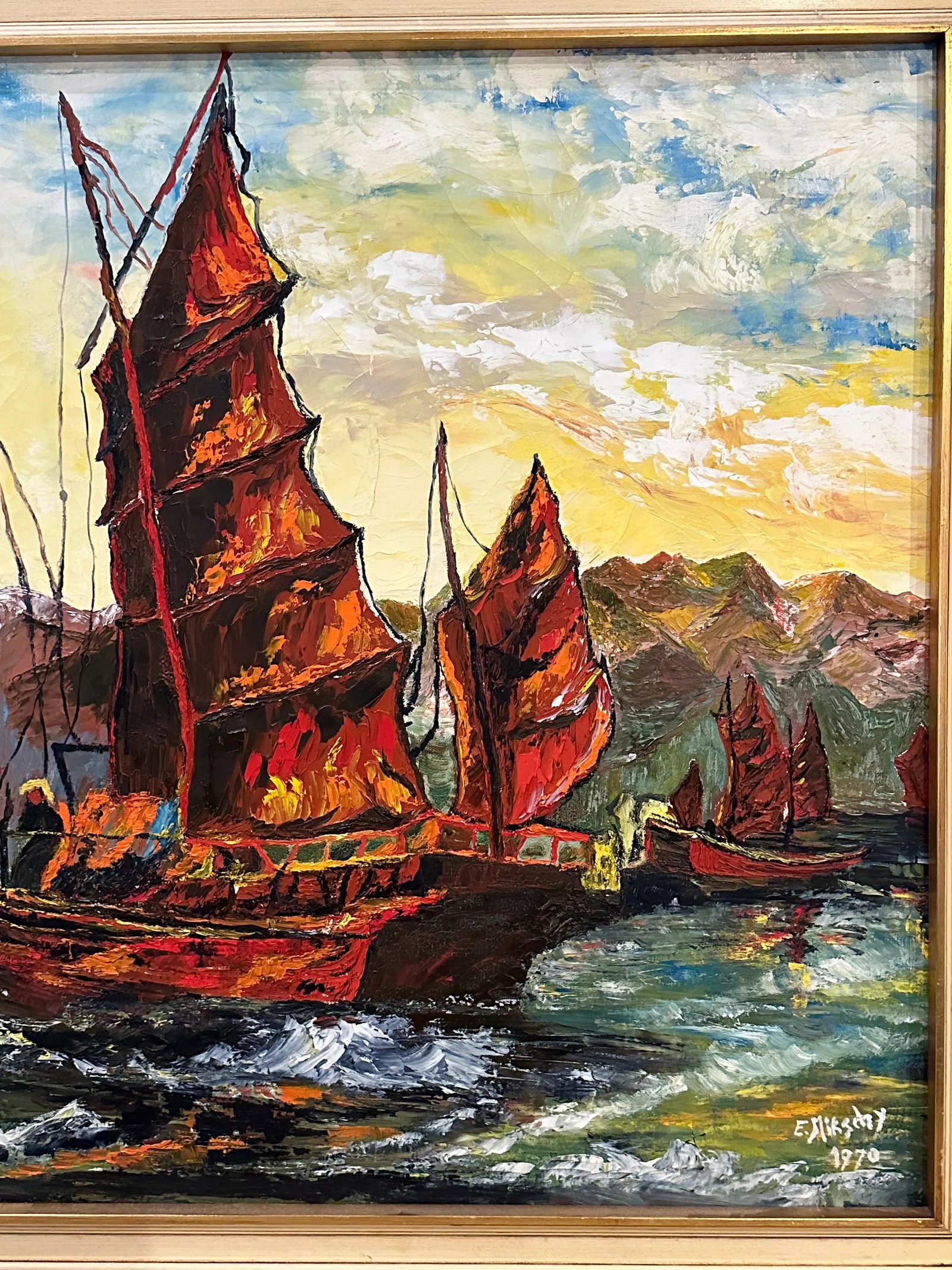 Hong Kong Harbor Original Oil Painting - 3