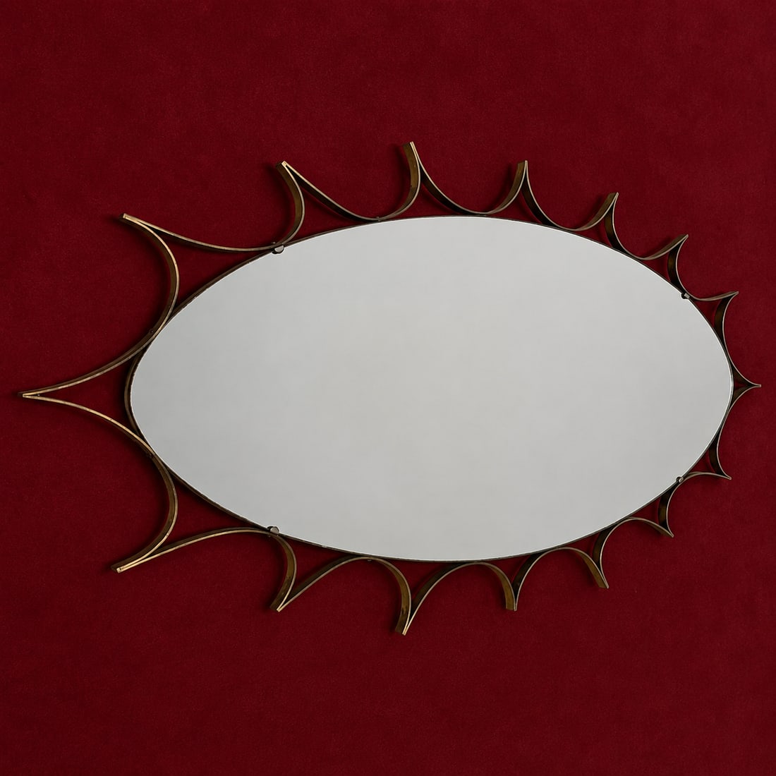 1970s Brass Sunburst Wall Mirror - 3
