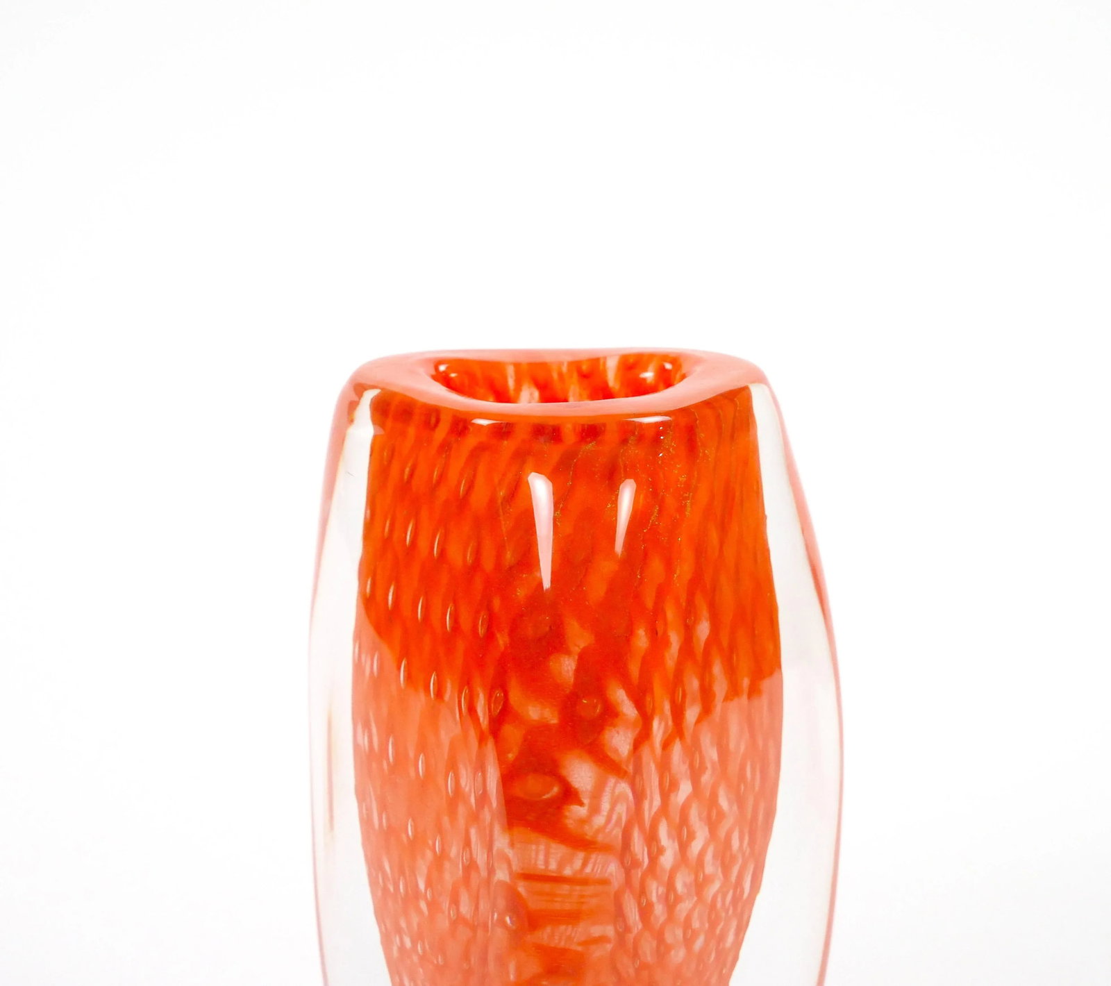 Mid-Century Modern Murano Mouth-Blown Geometric Shape Vase by Giampaolo/ Italy - 4