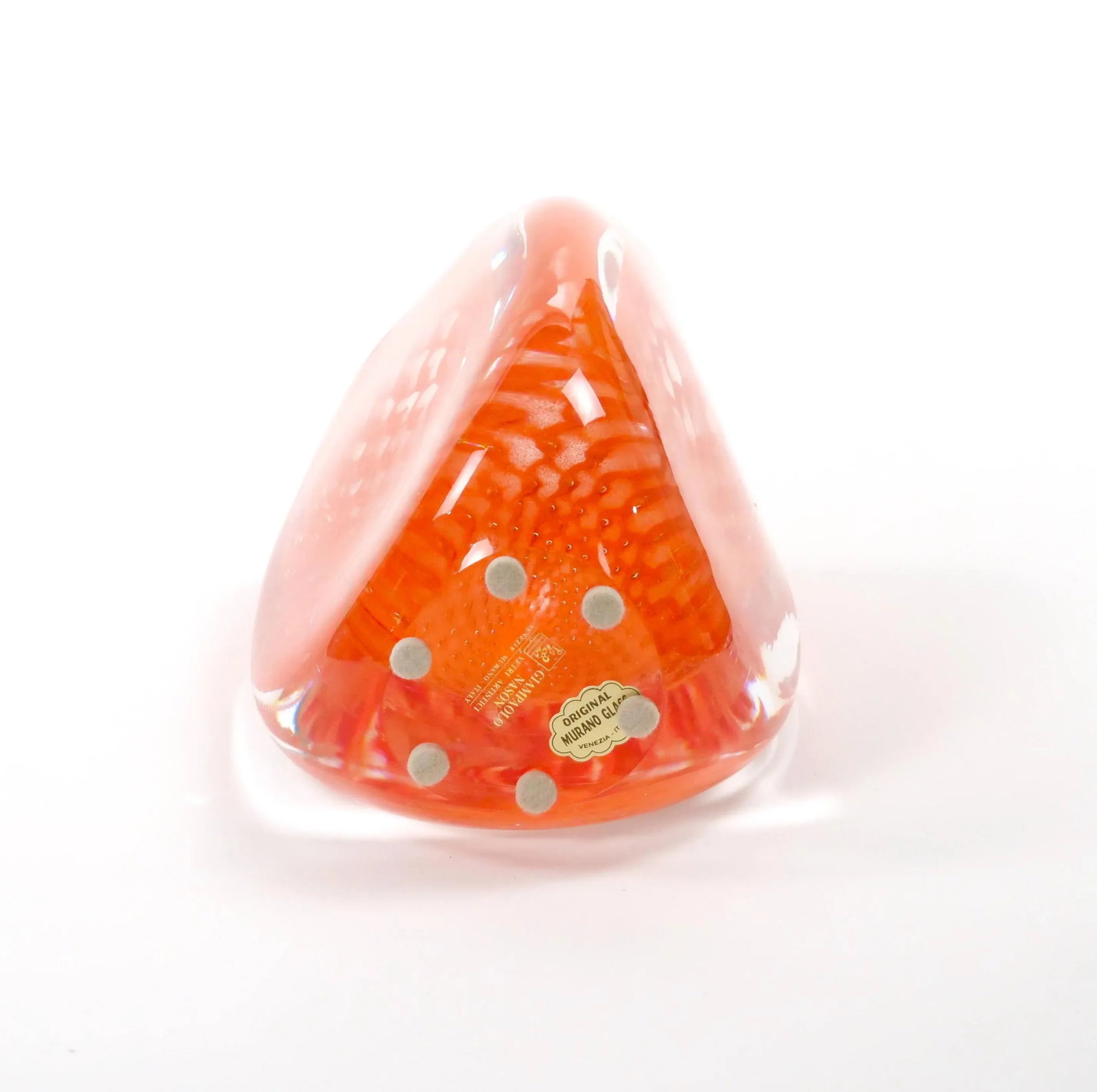 Mid-Century Modern Murano Mouth-Blown Geometric Shape Vase by Giampaolo/ Italy - 5
