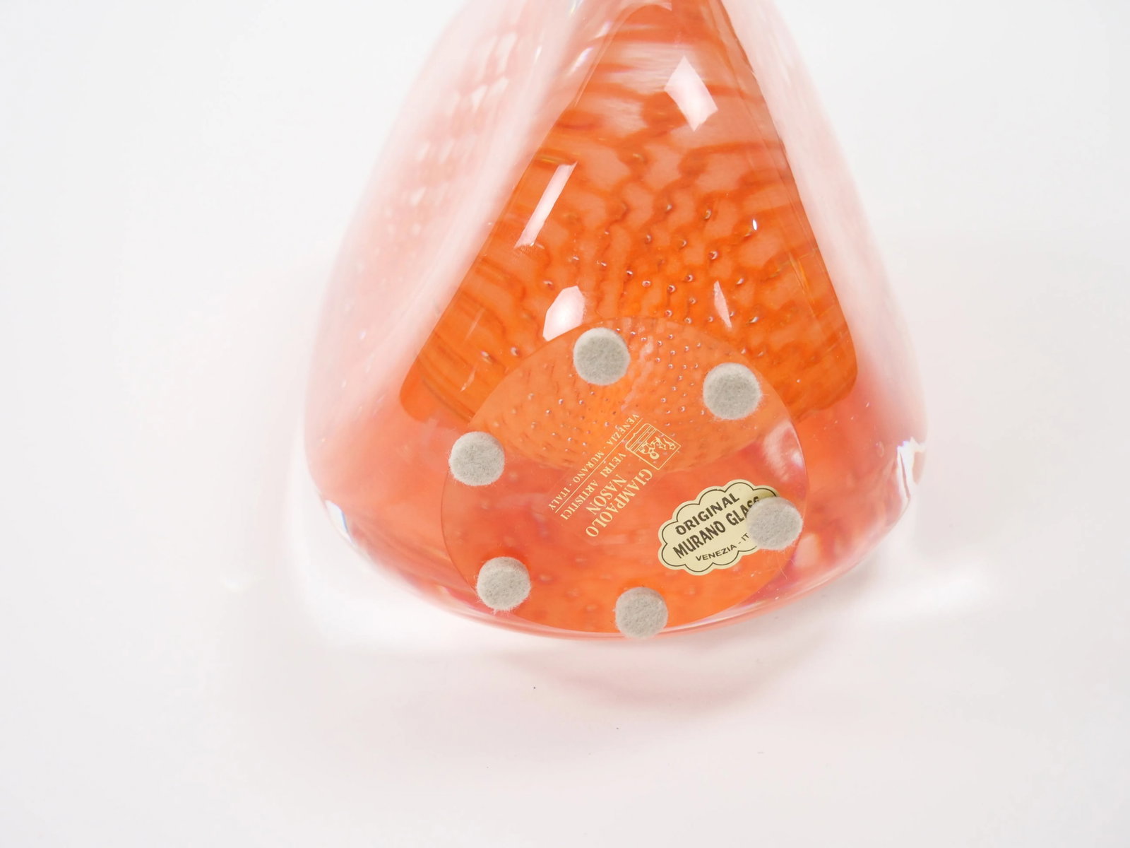 Mid-Century Modern Murano Mouth-Blown Geometric Shape Vase by Giampaolo/ Italy - 8