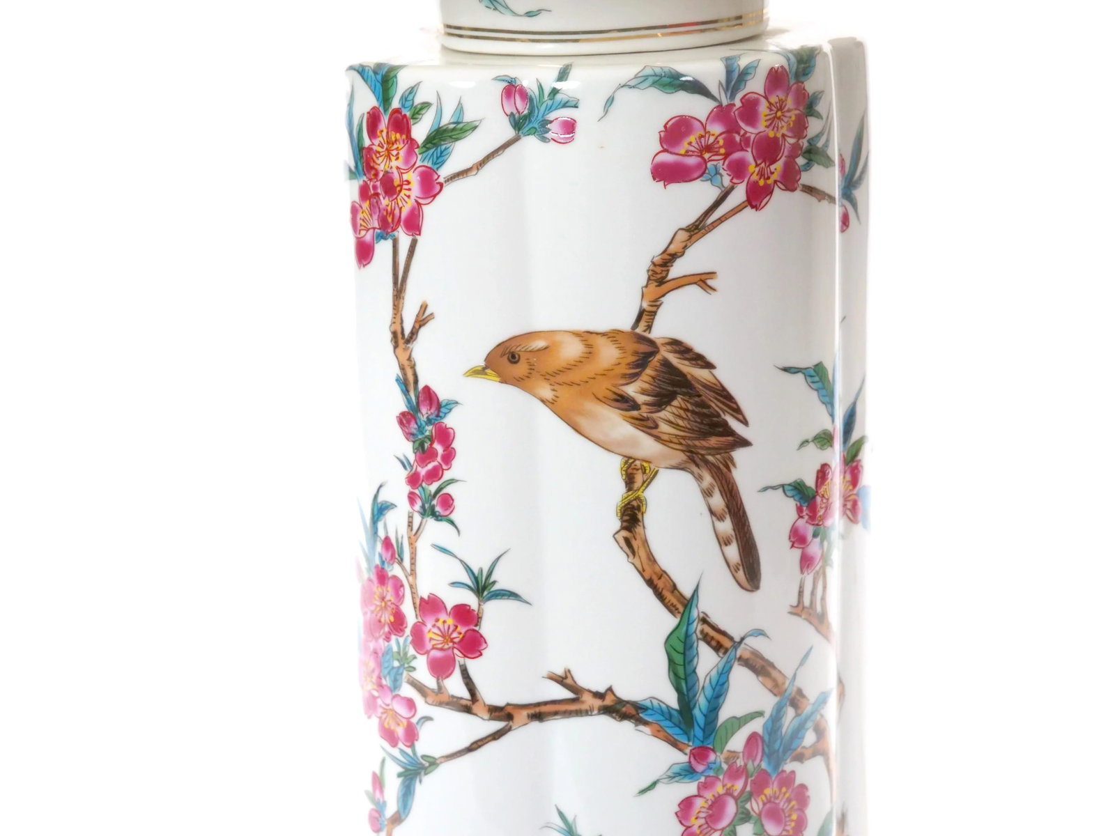 20th Century Hand-Painted Italian Porcelain Table Lamps With Gilt Wood Base - 5