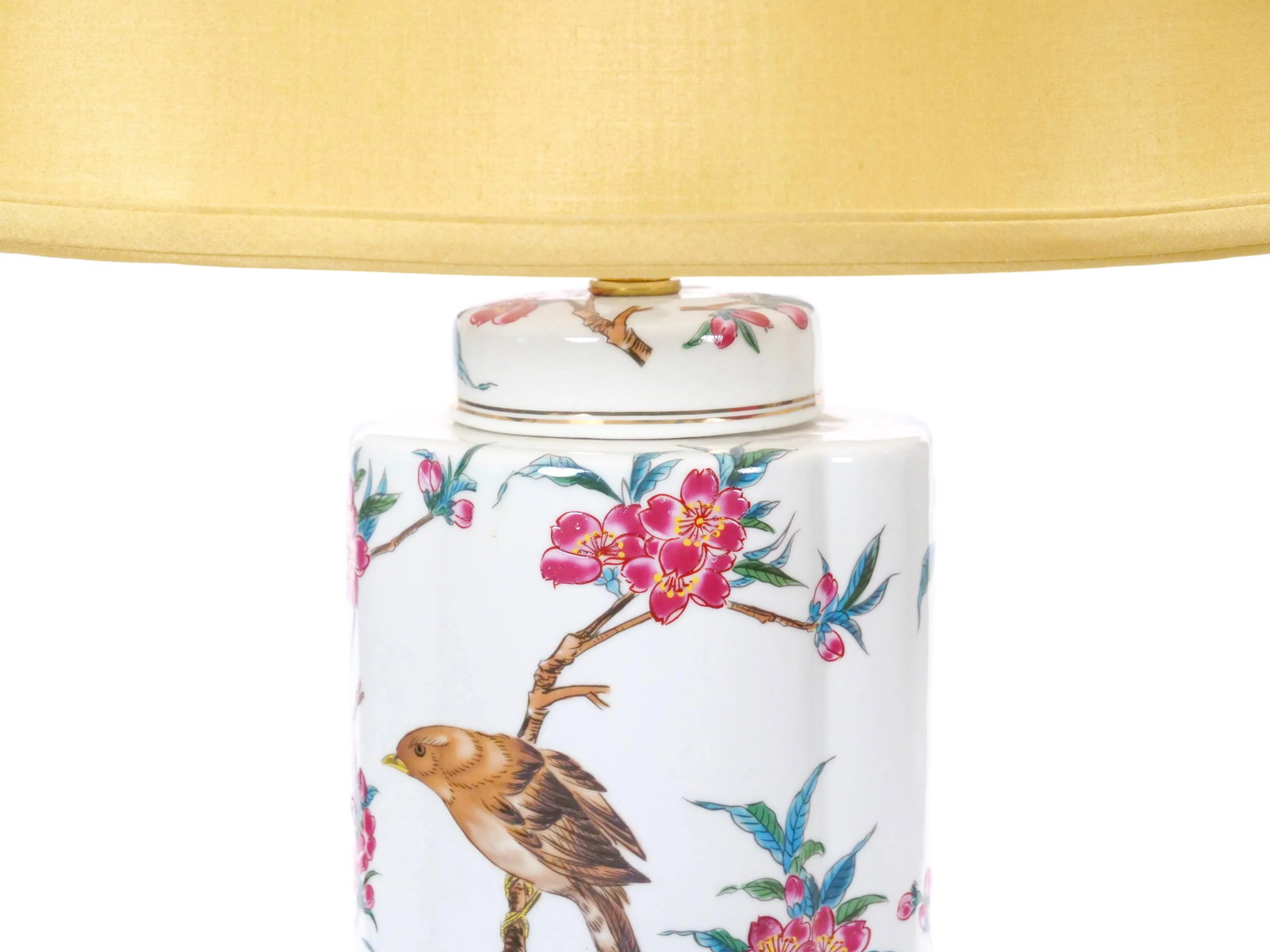 20th Century Hand-Painted Italian Porcelain Table Lamps With Gilt Wood Base - 6