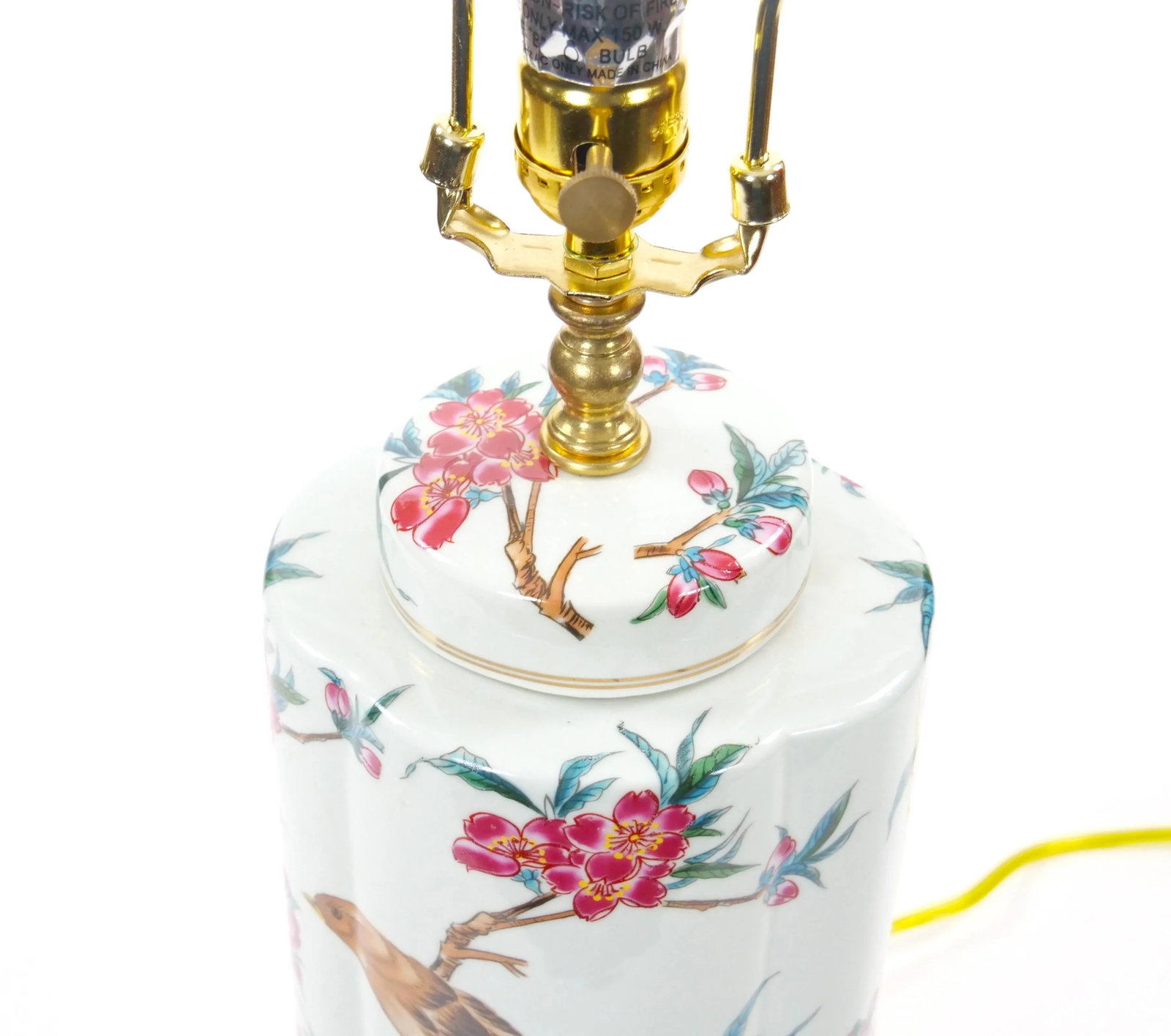 20th Century Hand-Painted Italian Porcelain Table Lamps With Gilt Wood Base - 8