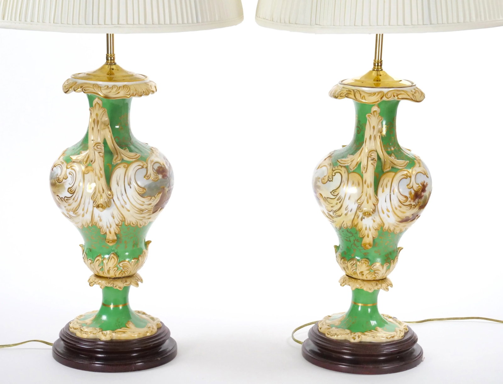 Early 20th Century Royal Worcester Hand-Painted and Gilt Porcelain Table Lamps - 10