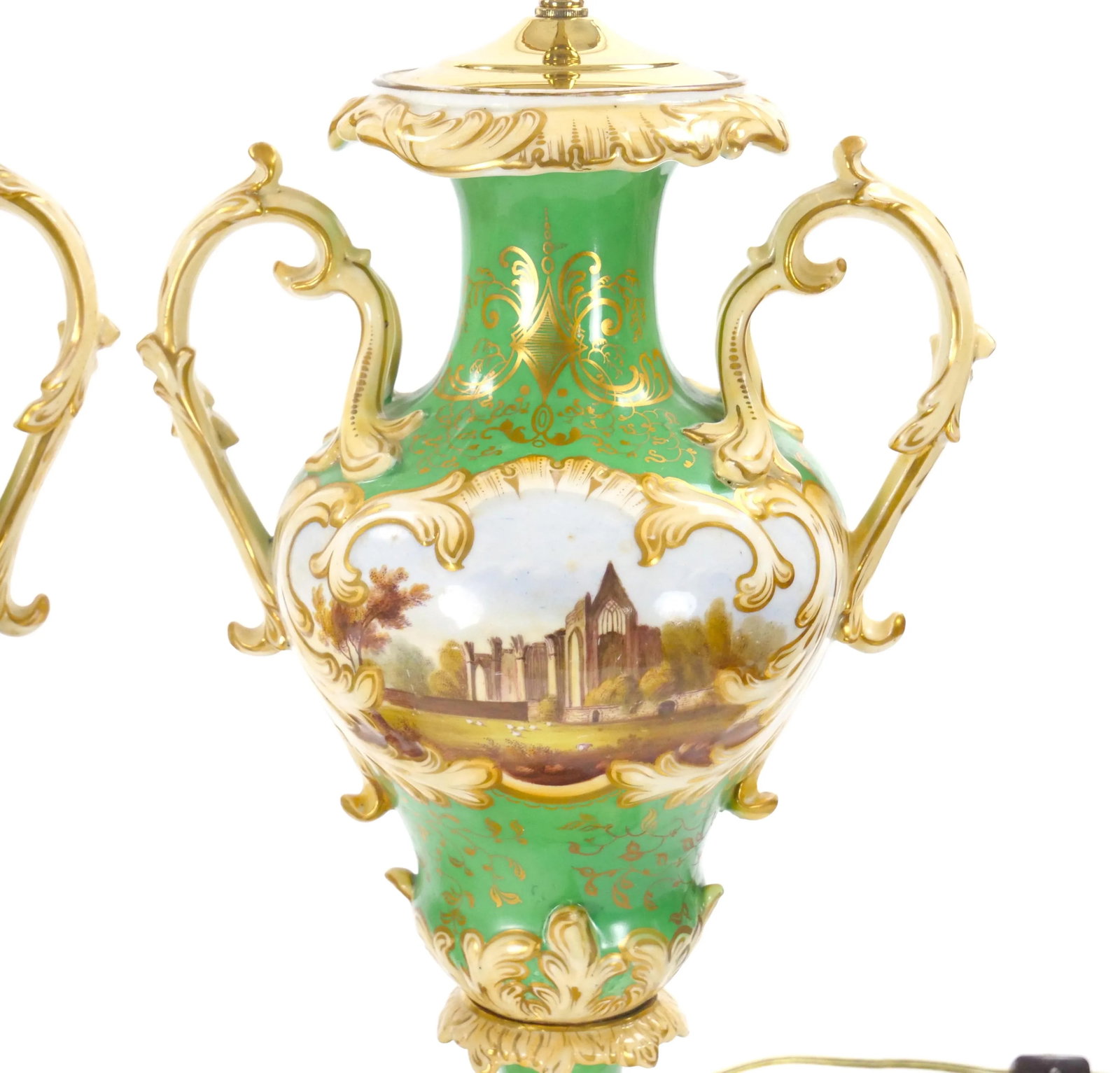 Early 20th Century Royal Worcester Hand-Painted and Gilt Porcelain Table Lamps - 5