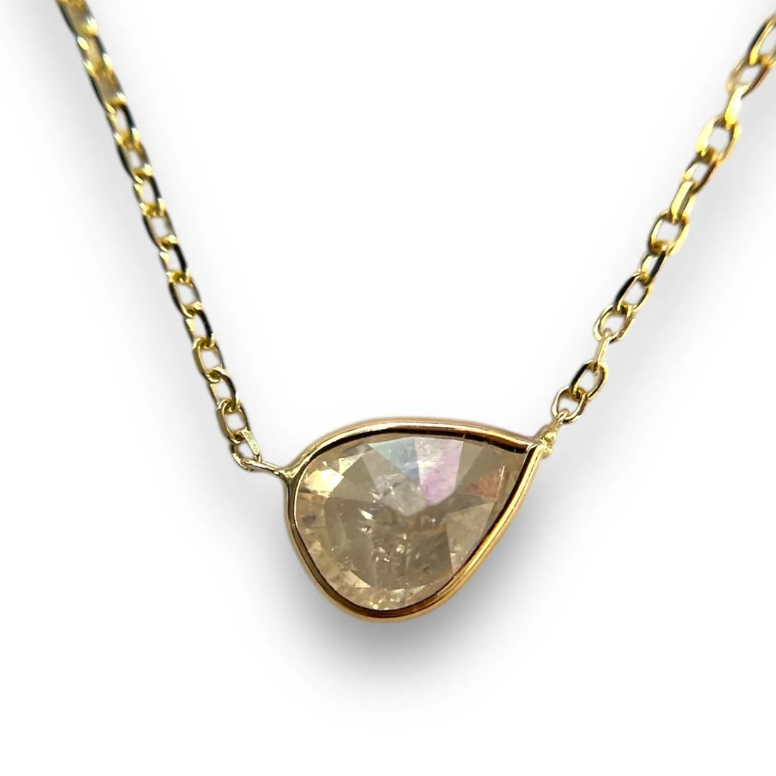14k Yellow Gold 1.72ct Natural Diamond Bezeled Necklace - 3