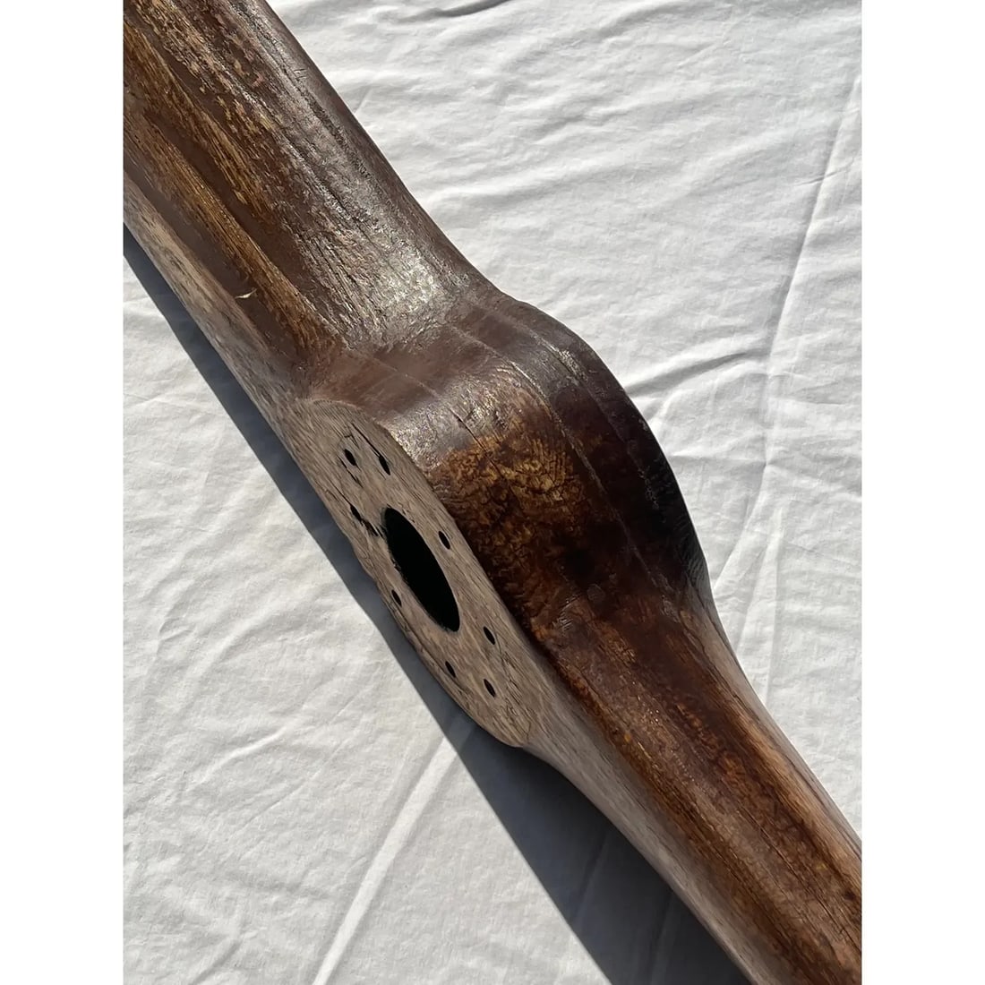 Vintage 1940's Wooden Airplane Propeller With Copper Tips - 3