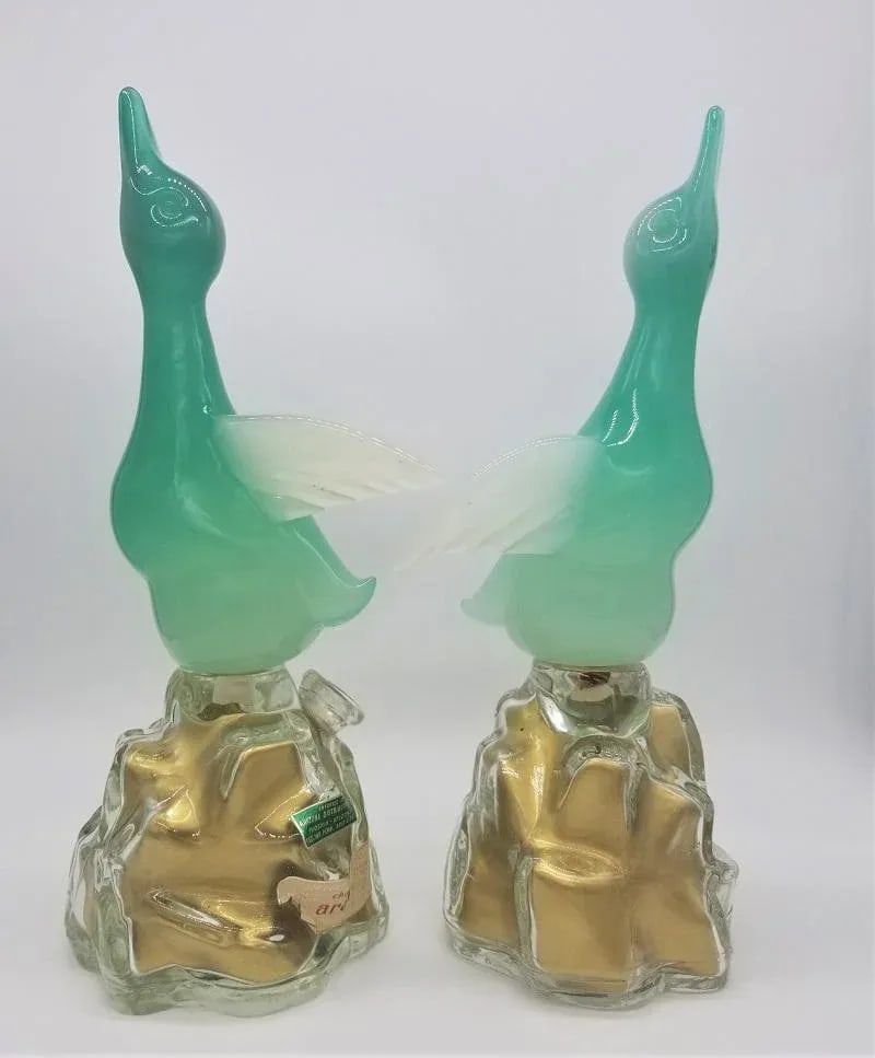 1960s Archimede Seguso Alabastro Murano Glass Bottles-a Pair - 3