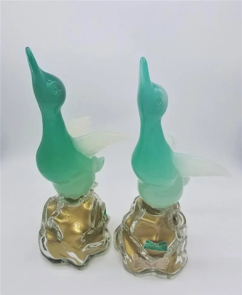 1960s Archimede Seguso Alabastro Murano Glass Bottles-a Pair - 5