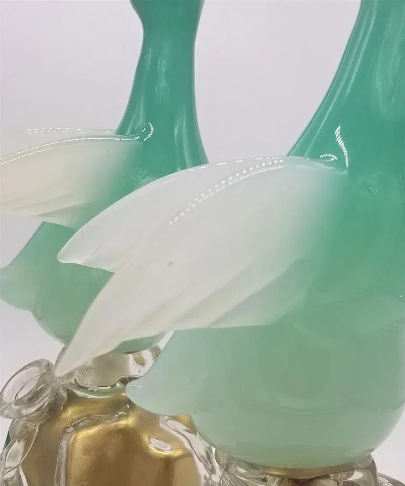 1960s Archimede Seguso Alabastro Murano Glass Bottles-a Pair - 8