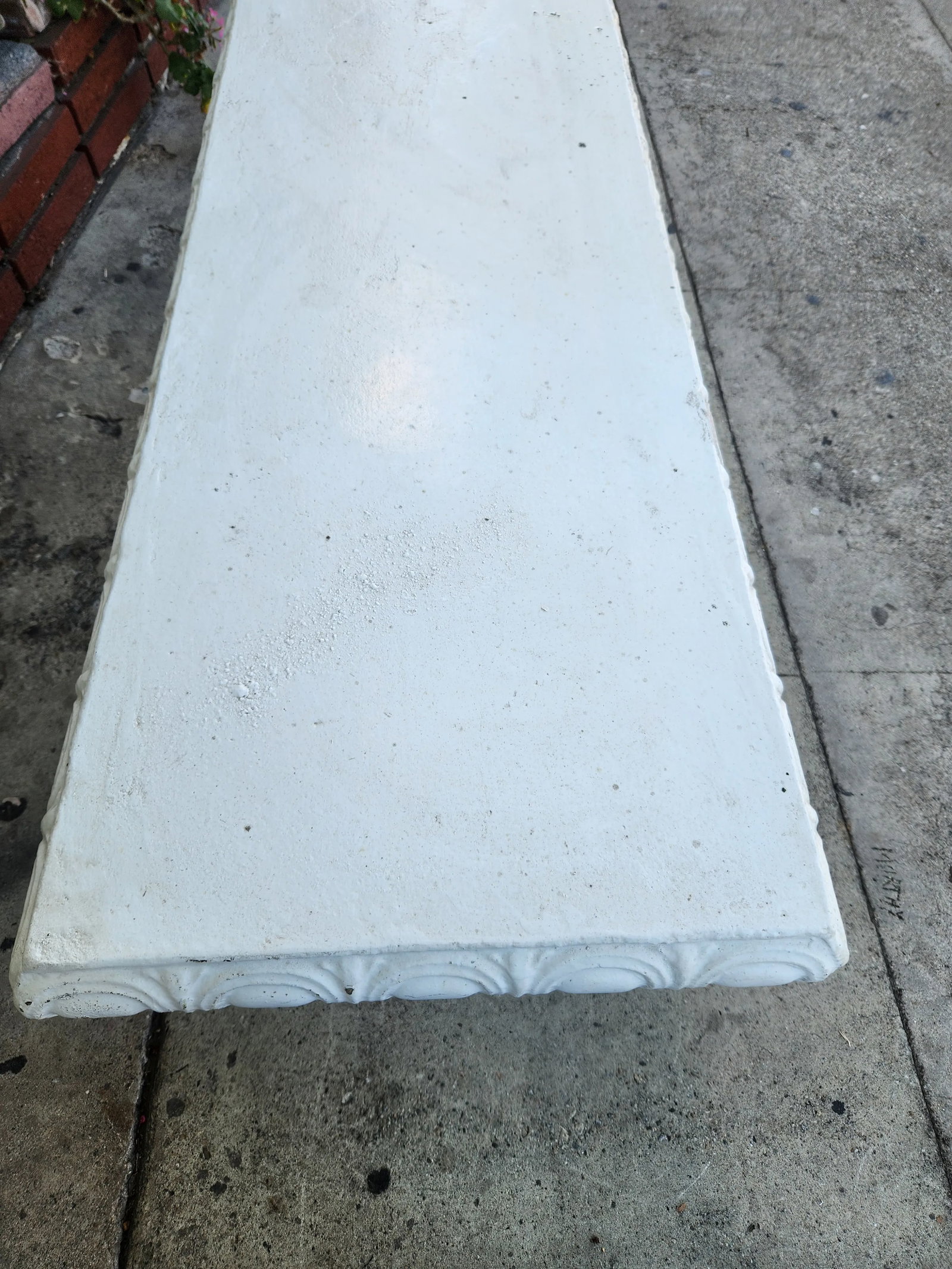 1970s White Concrete Garden Bench - 5