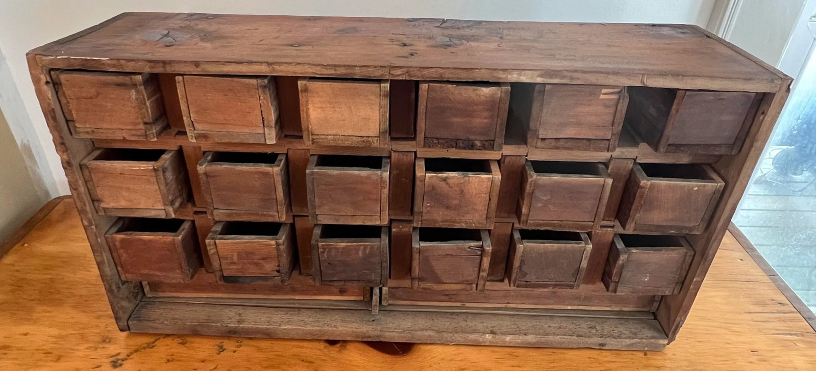 Antique Pine Apothecary Cabinet or Spice Drawer - 7