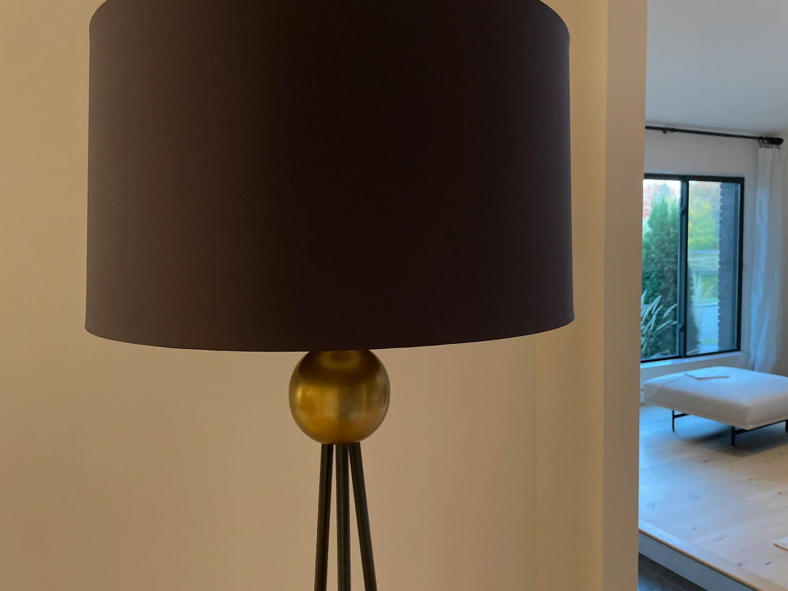 Haley Black & Brass Floor Lamp with Black Shade - 3