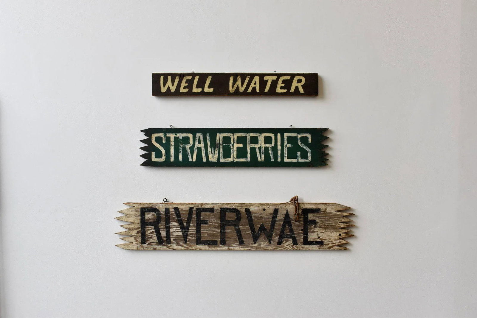 Antique Hand-Painted Wood "Riverwae" Sign, Circa 1920s - 2