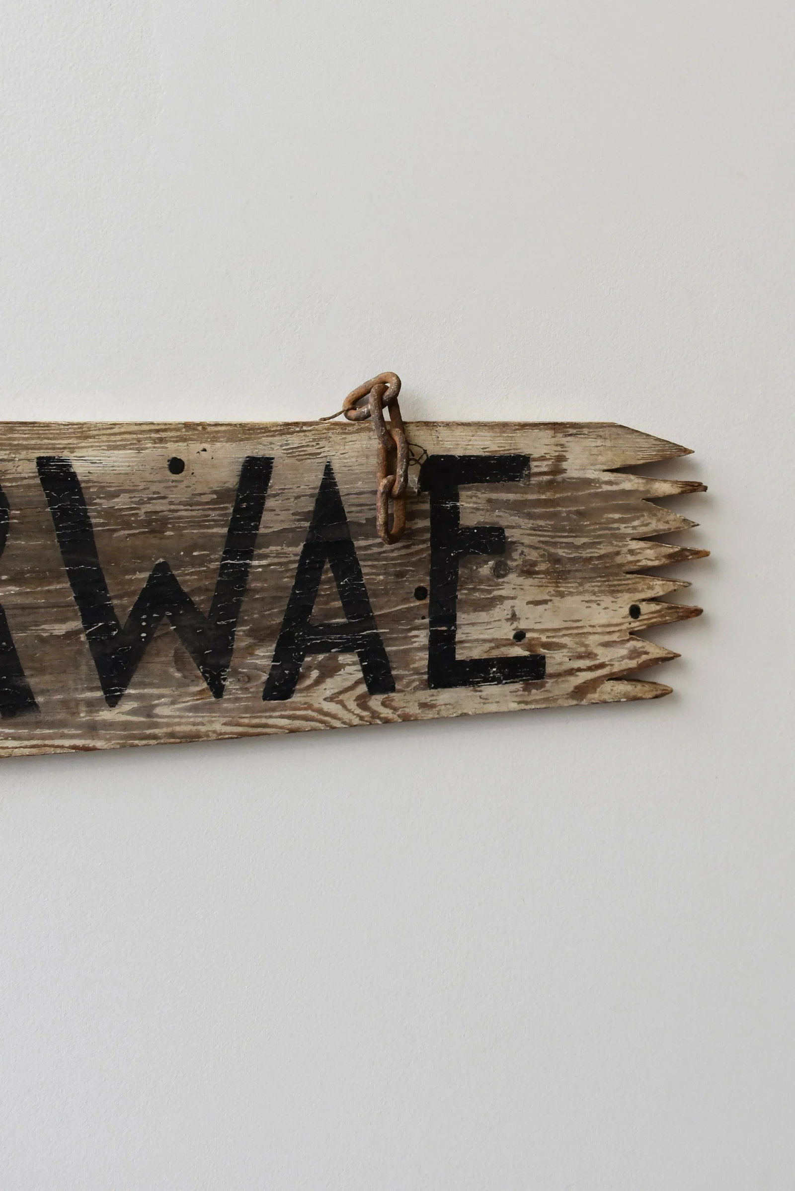 Antique Hand-Painted Wood "Riverwae" Sign, Circa 1920s - 3