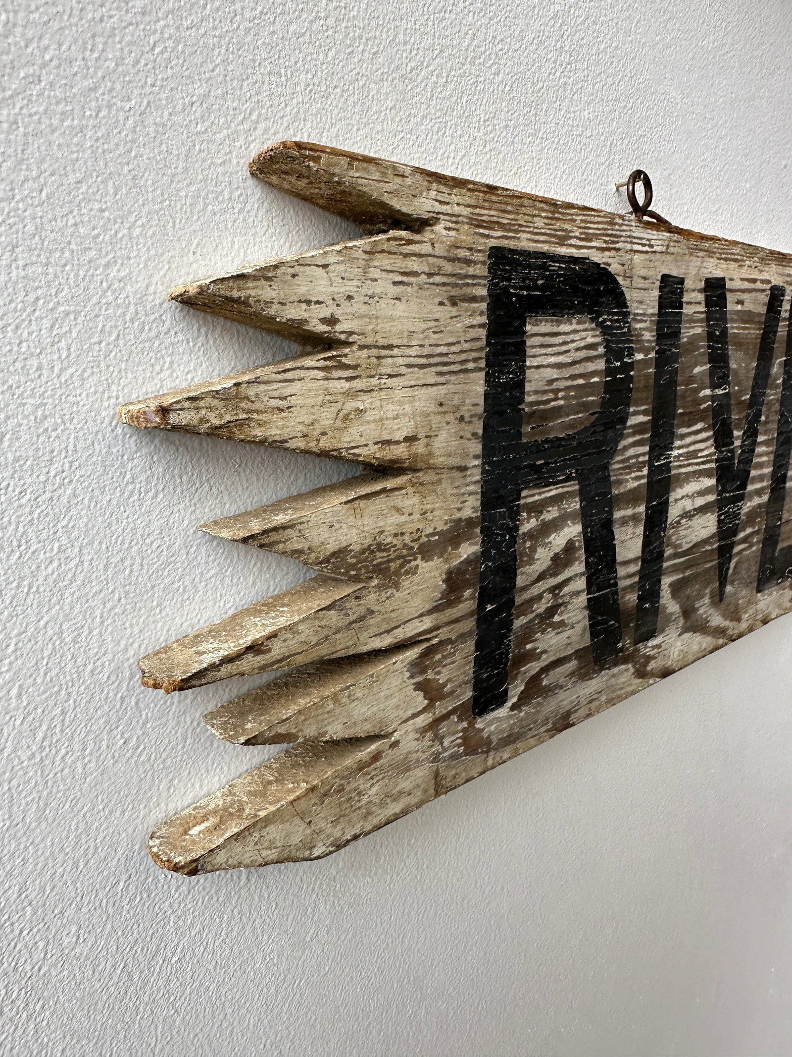 Antique Hand-Painted Wood "Riverwae" Sign, Circa 1920s - 5