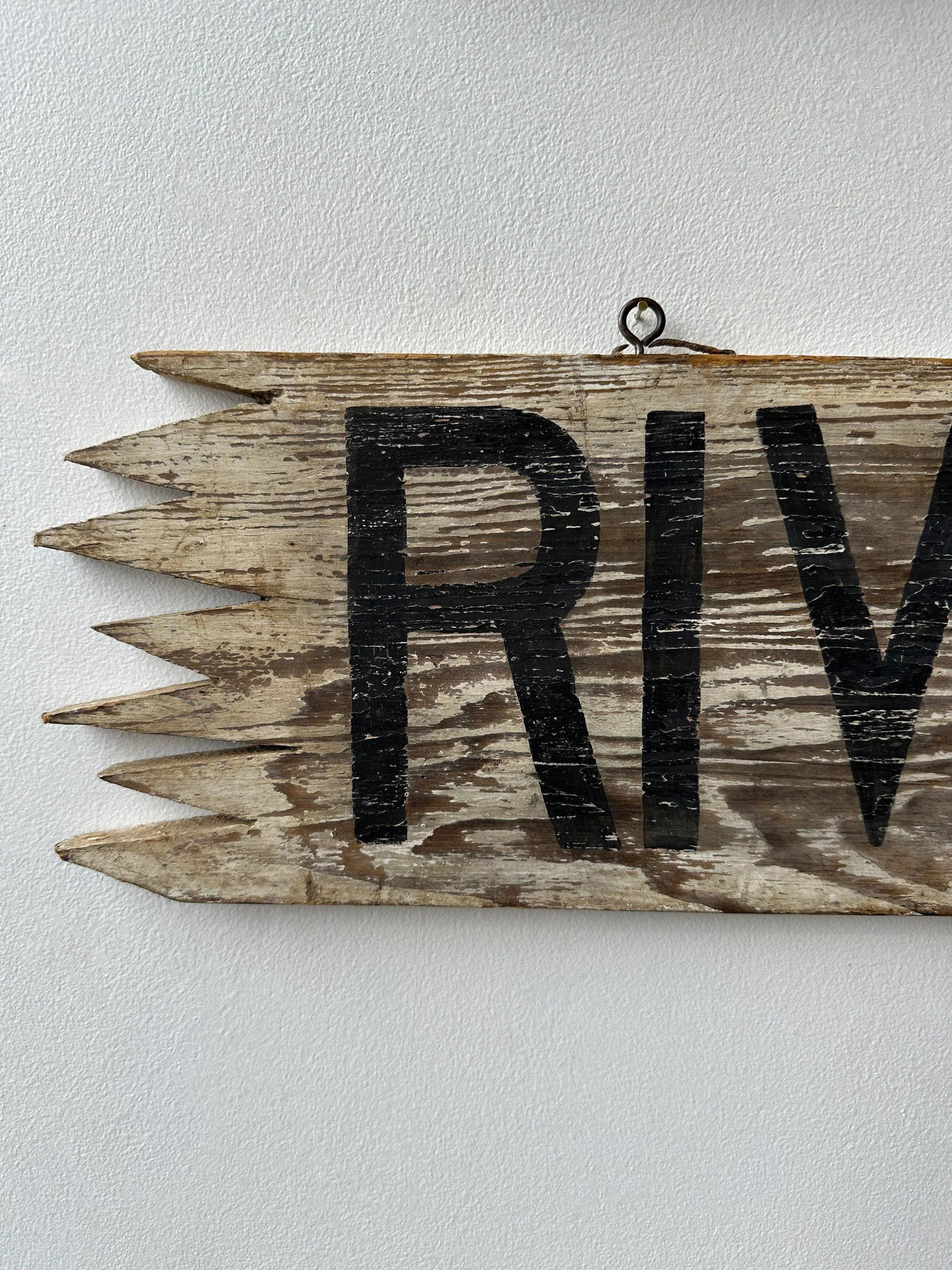 Antique Hand-Painted Wood "Riverwae" Sign, Circa 1920s - 6