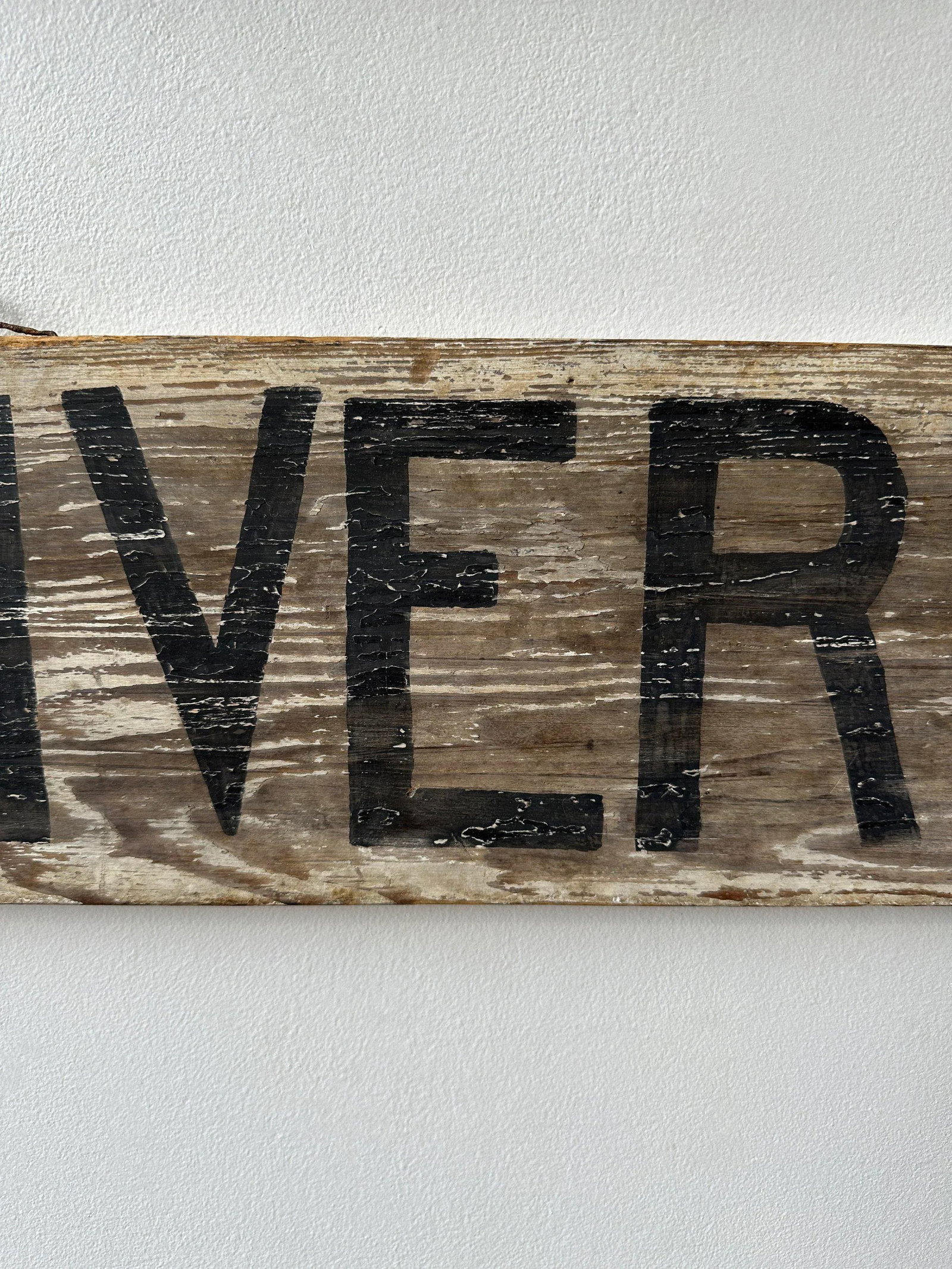 Antique Hand-Painted Wood "Riverwae" Sign, Circa 1920s - 7