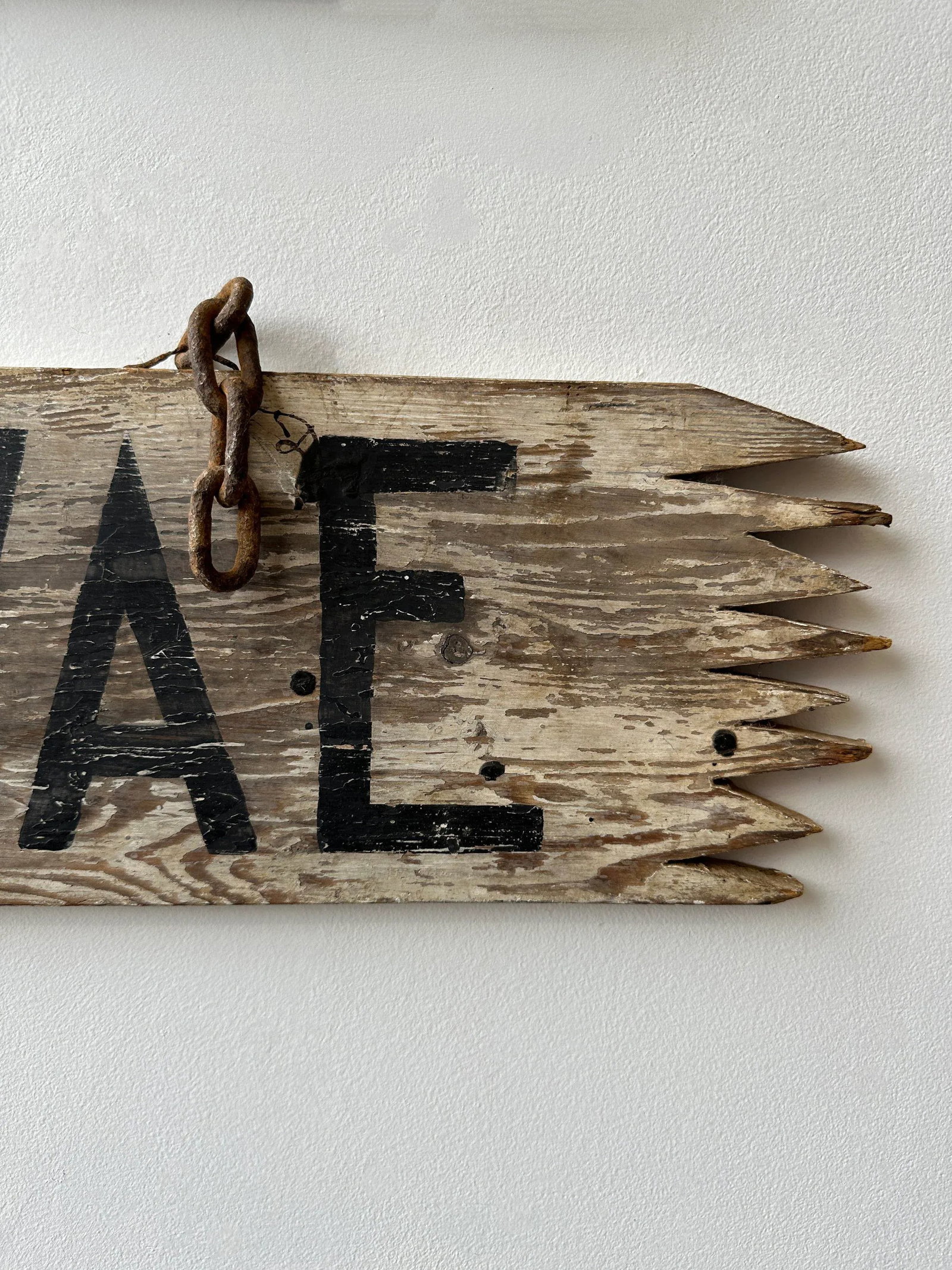 Antique Hand-Painted Wood "Riverwae" Sign, Circa 1920s - 9