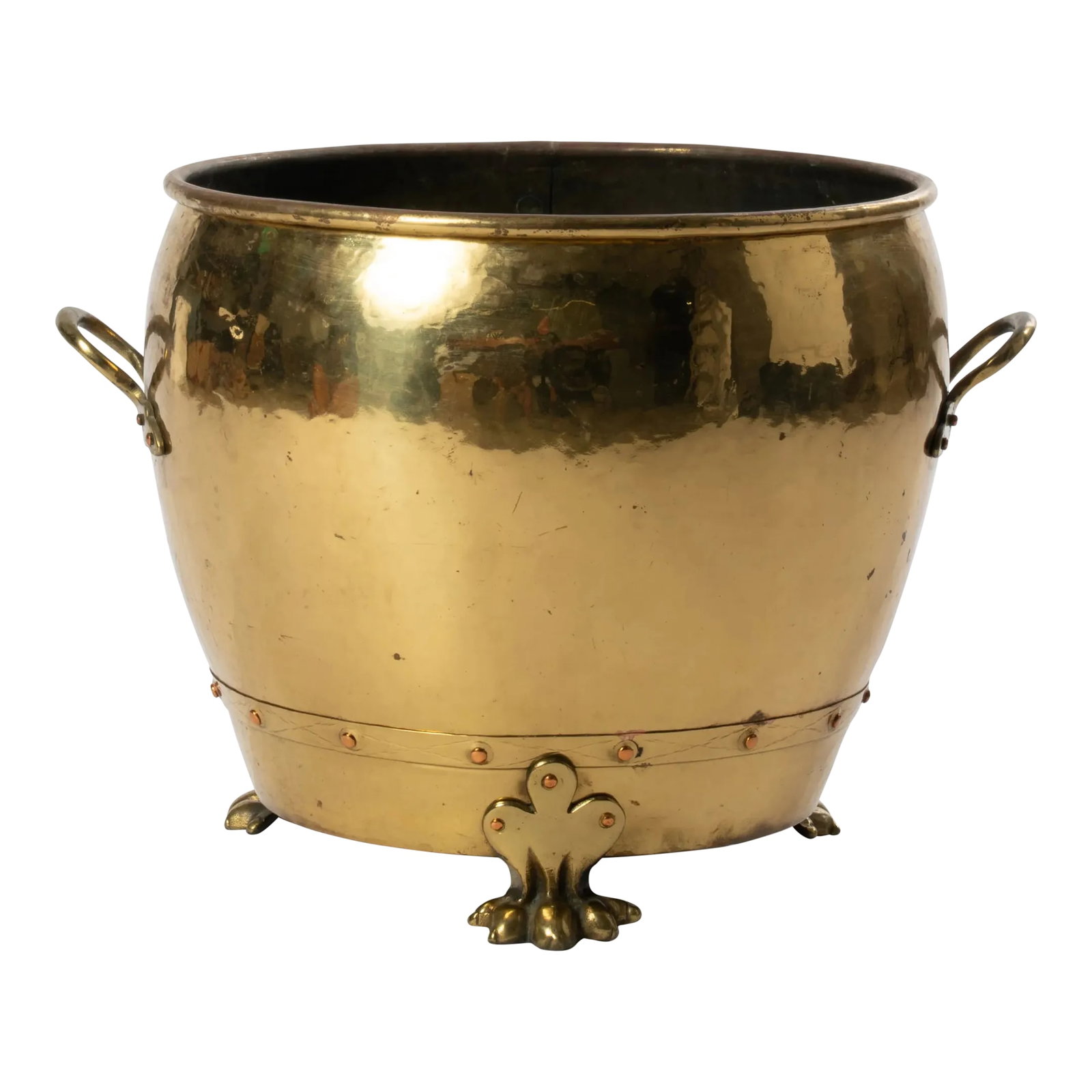 Early 20th Century English Brass Paw Foot Jardiniere (1 of 10)