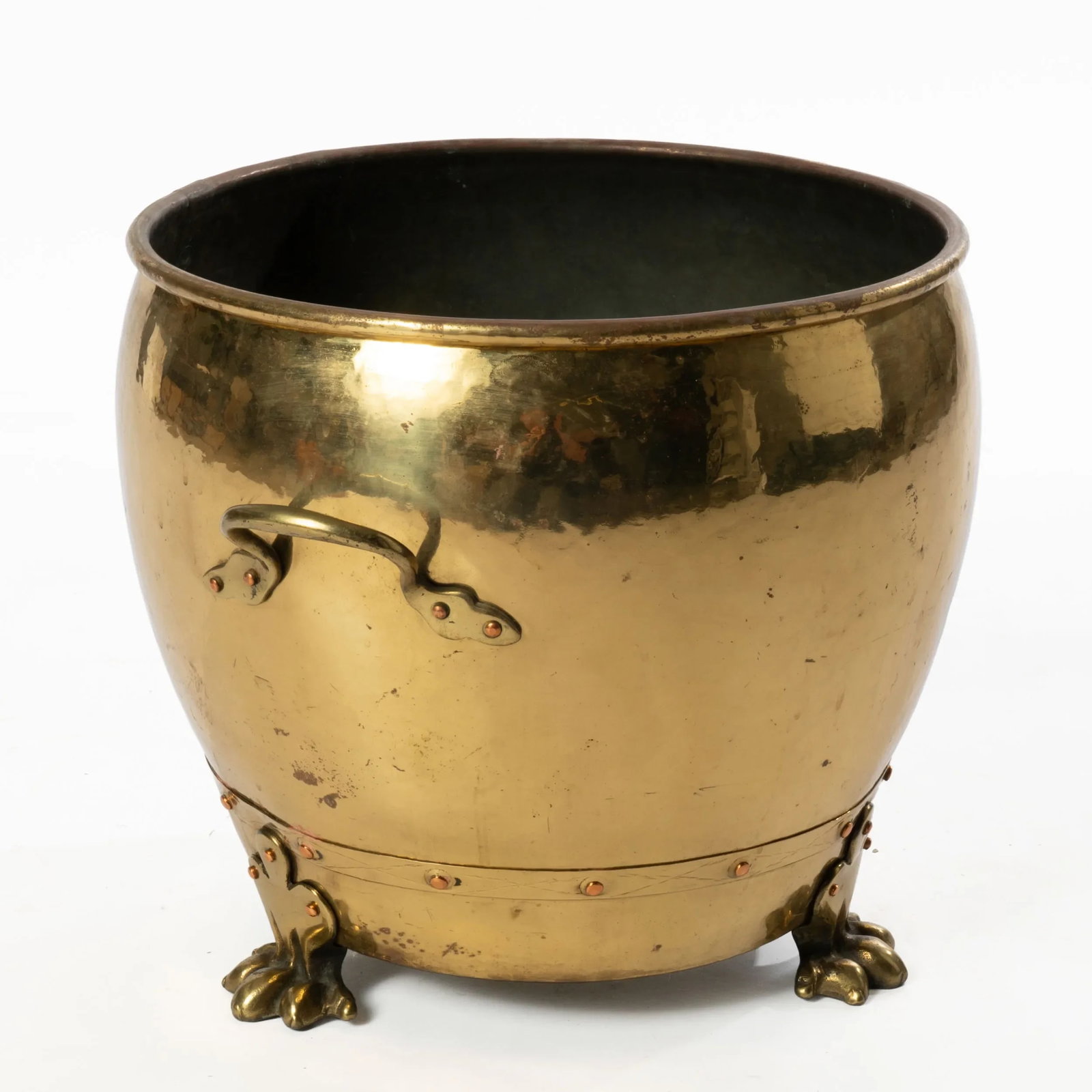 Early 20th Century English Brass Paw Foot Jardiniere - 4