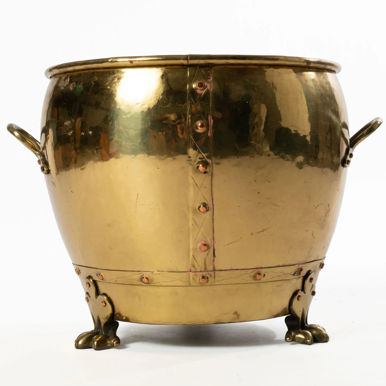 Early 20th Century English Brass Paw Foot Jardiniere - 7