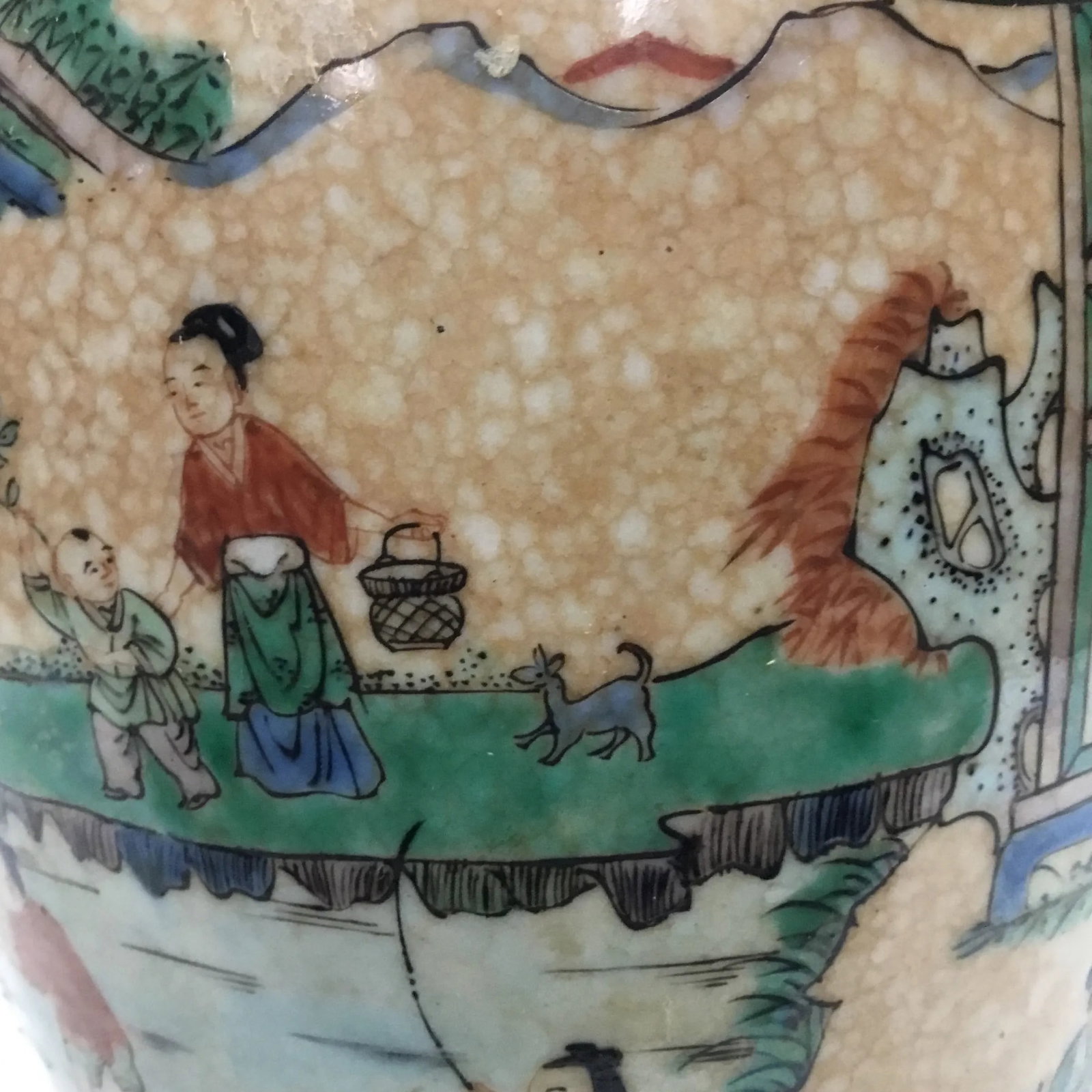 Late 19th Century Antique Chinese Lamp Handpainted With Village Scenes - 11
