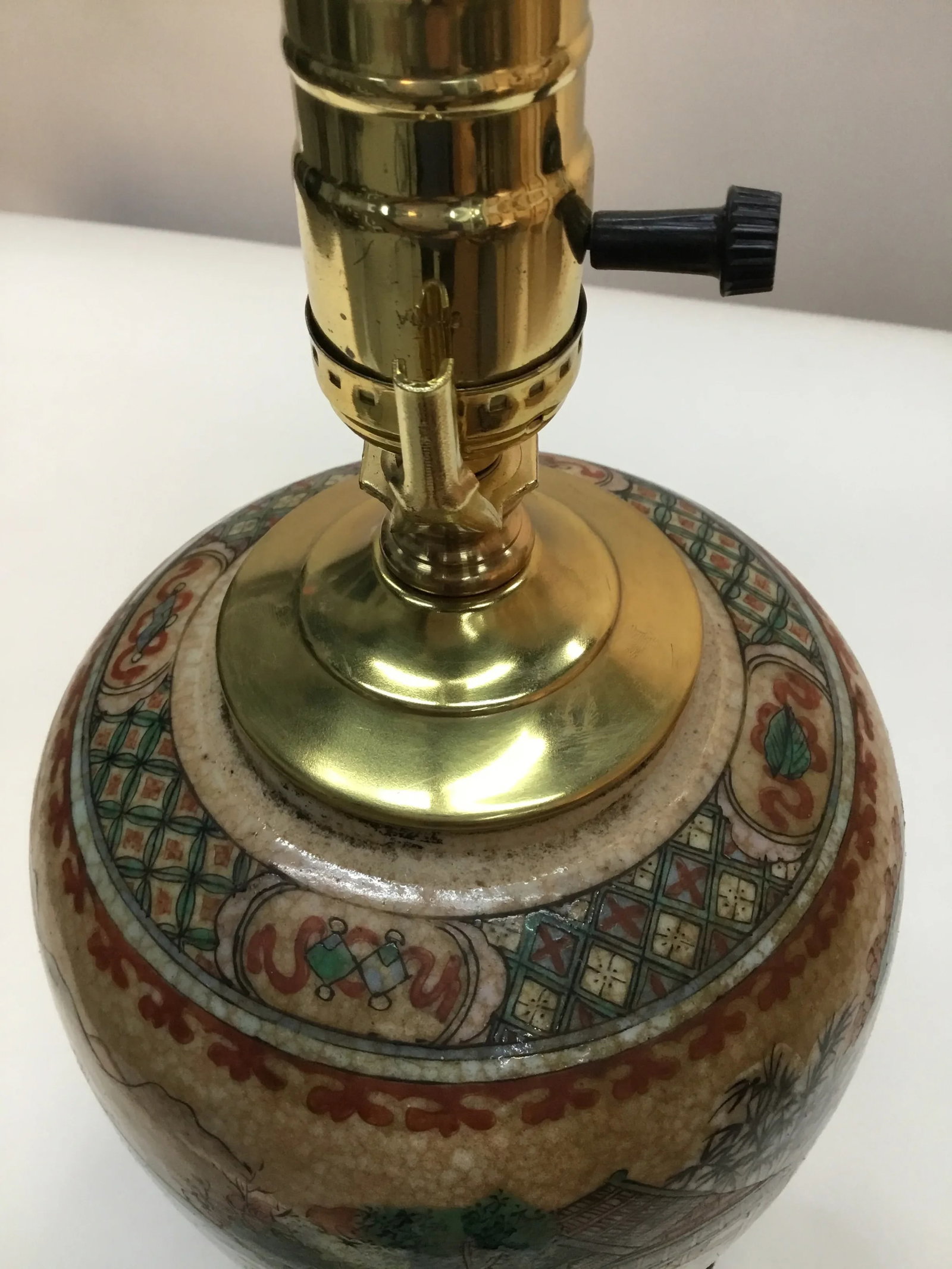 Late 19th Century Antique Chinese Lamp Handpainted With Village Scenes - 6