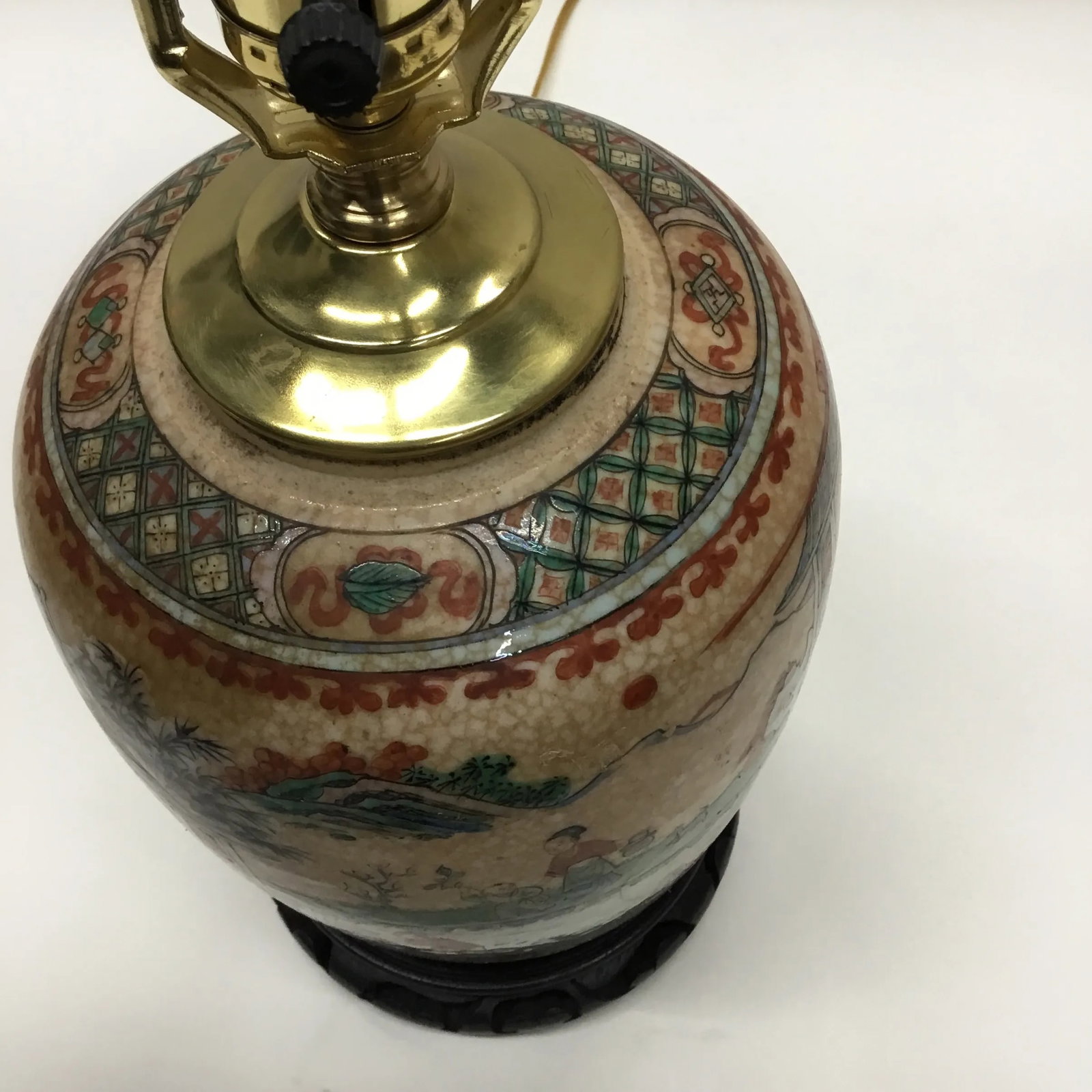 Late 19th Century Antique Chinese Lamp Handpainted With Village Scenes - 9